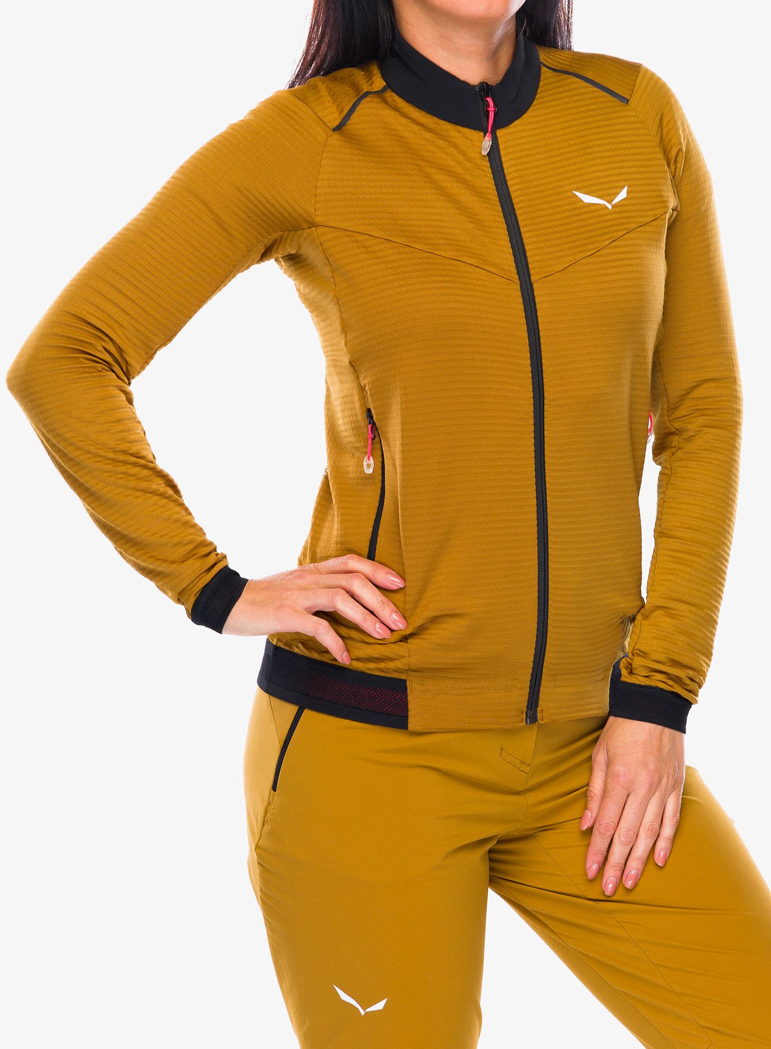 Ženska jopica z zadrgo Salewa Pedroc PL 2 Jacket - golden brown