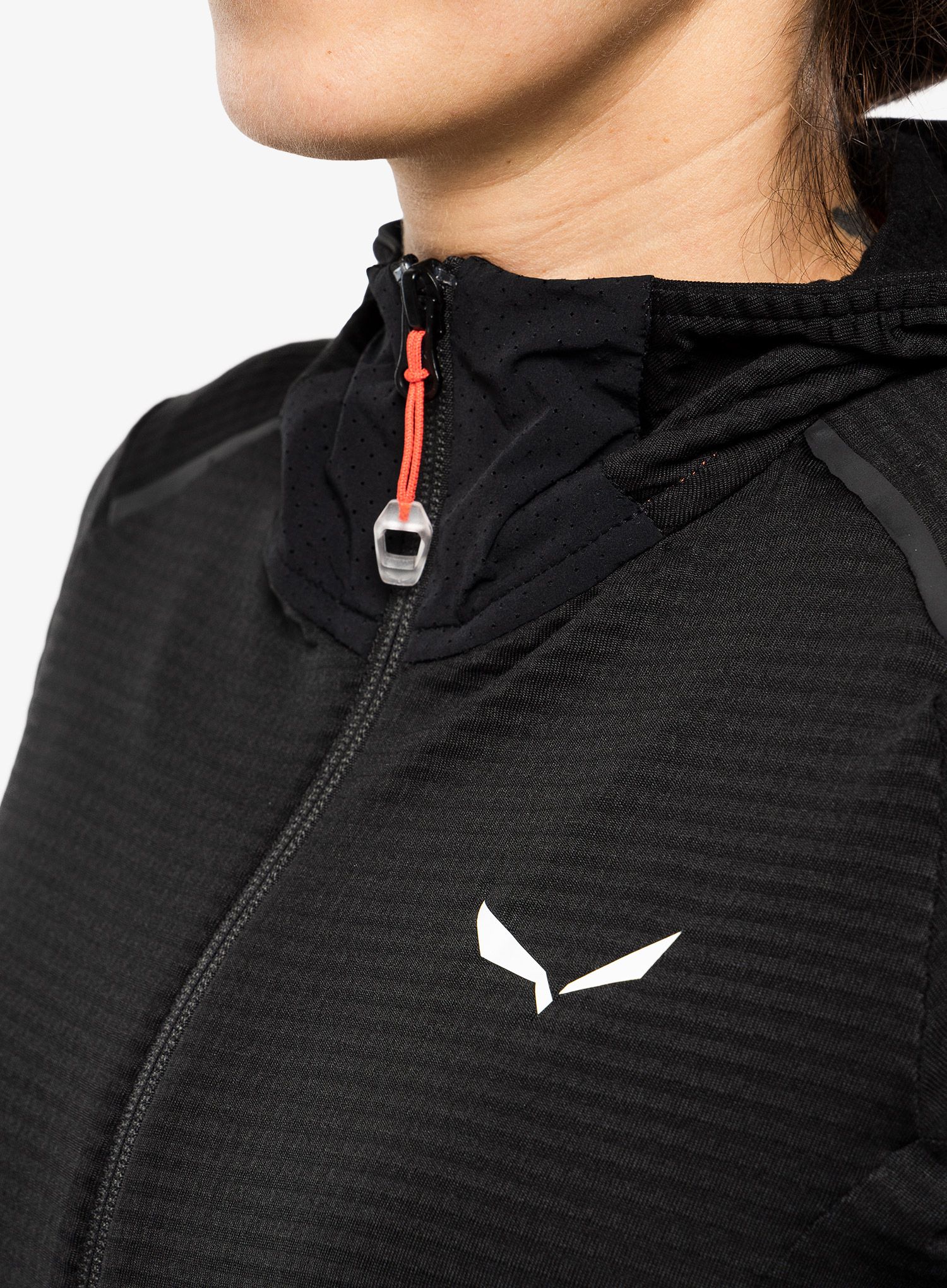Ženska jopica Salewa Pedroc PL Hooded Jacket - black out