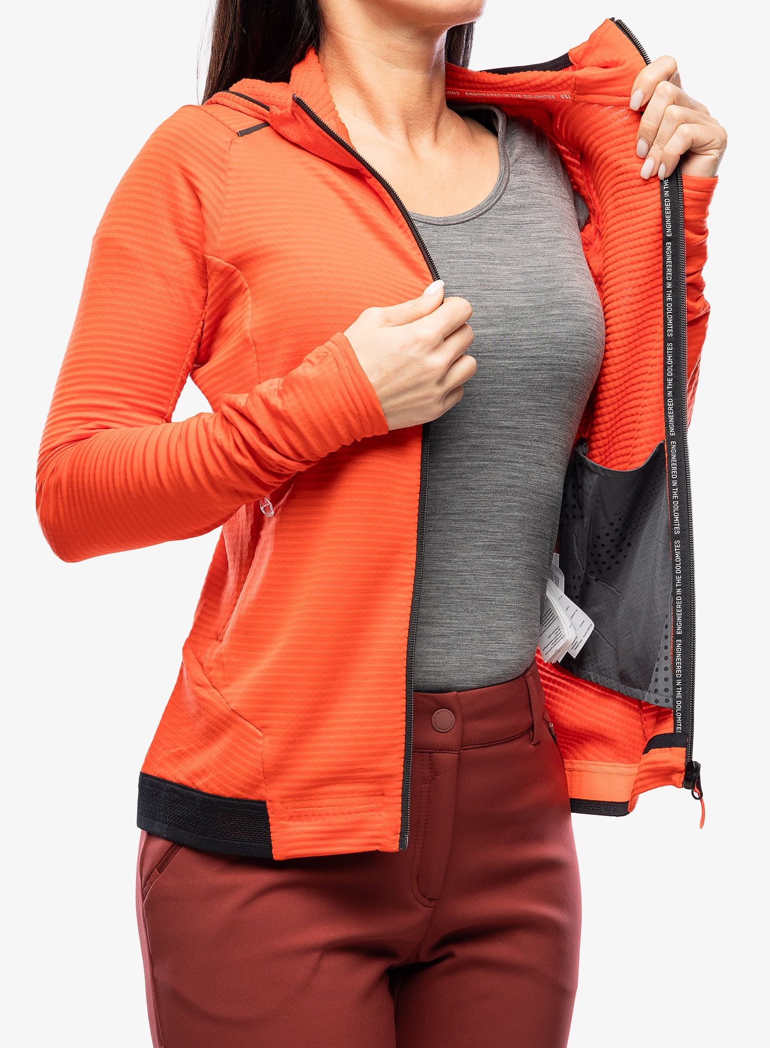 Ženska jopica Salewa Pedroc PL Hooded Jacket - flame