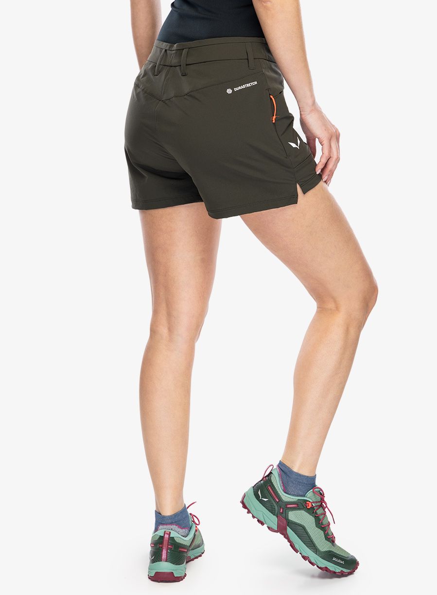 Ženske pohodniške kratke hlače Salewa Puez DST Cargo Shorts - dark olive