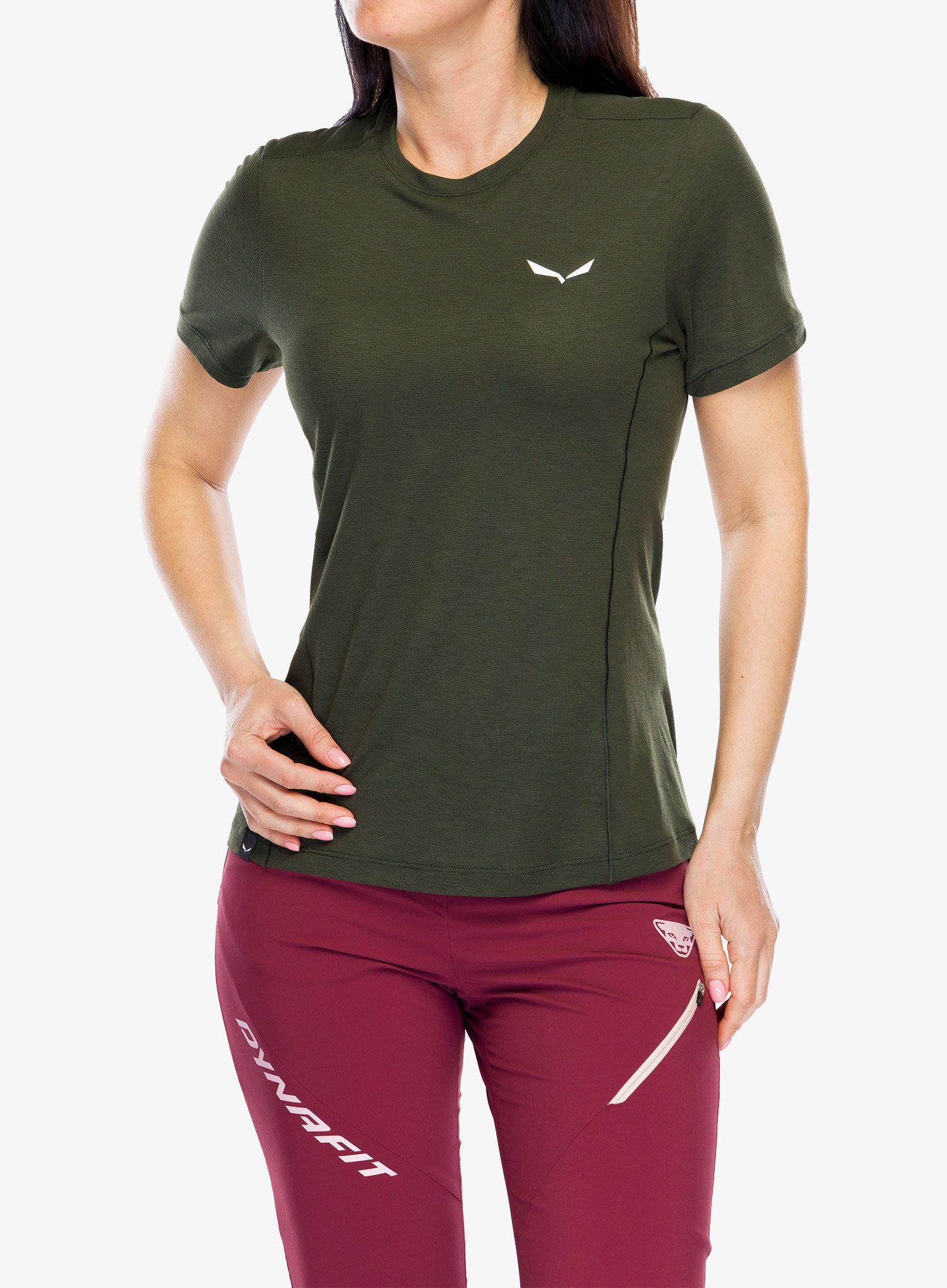 Ženska termo majica Salewa Puez Dry T-Shirt - dark olive