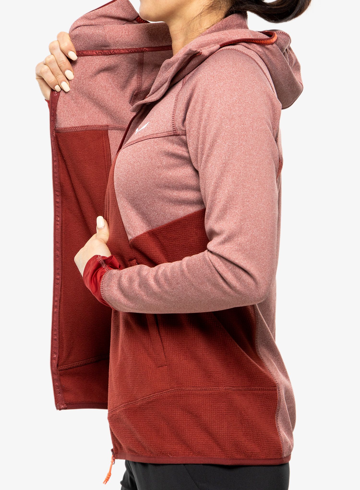 Ženska jopica Salewa Puez Hybrid PL Full-Zip - syrah malenge