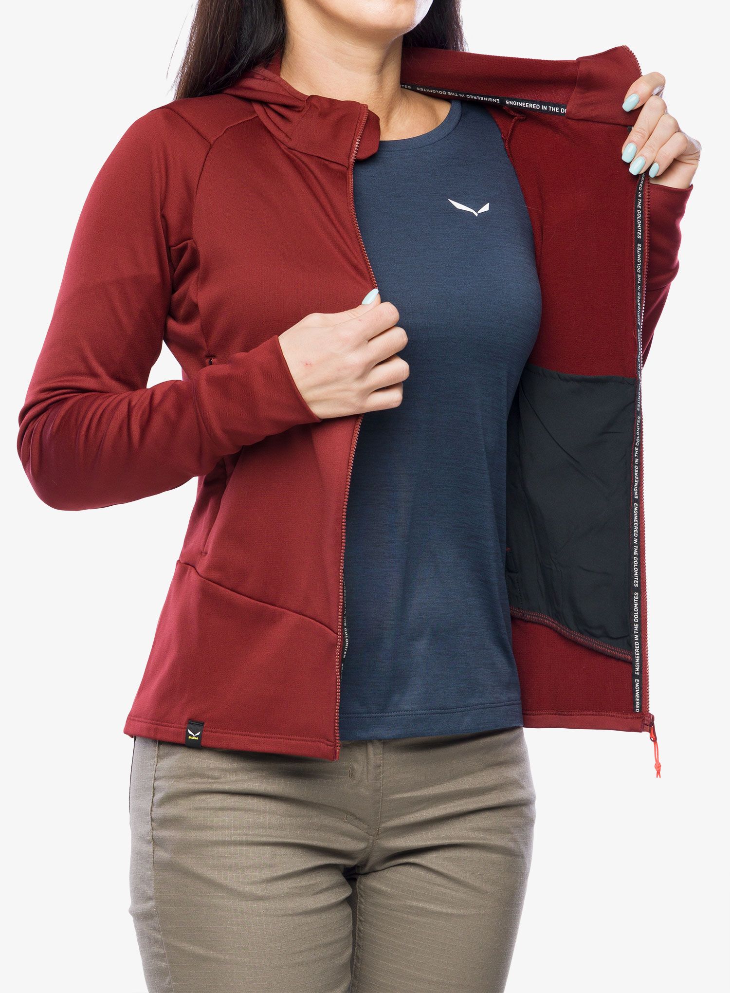 Ženski flis Salewa Puez PL HD Jacket - syrah