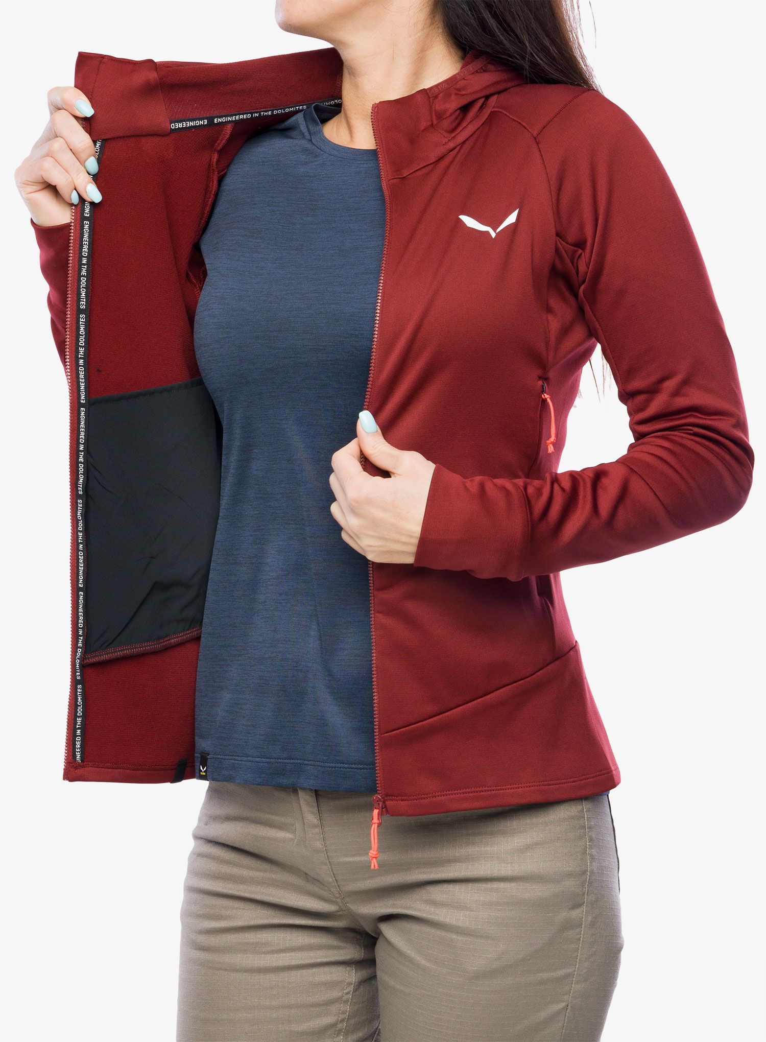 Ženski flis Salewa Puez PL HD Jacket - syrah