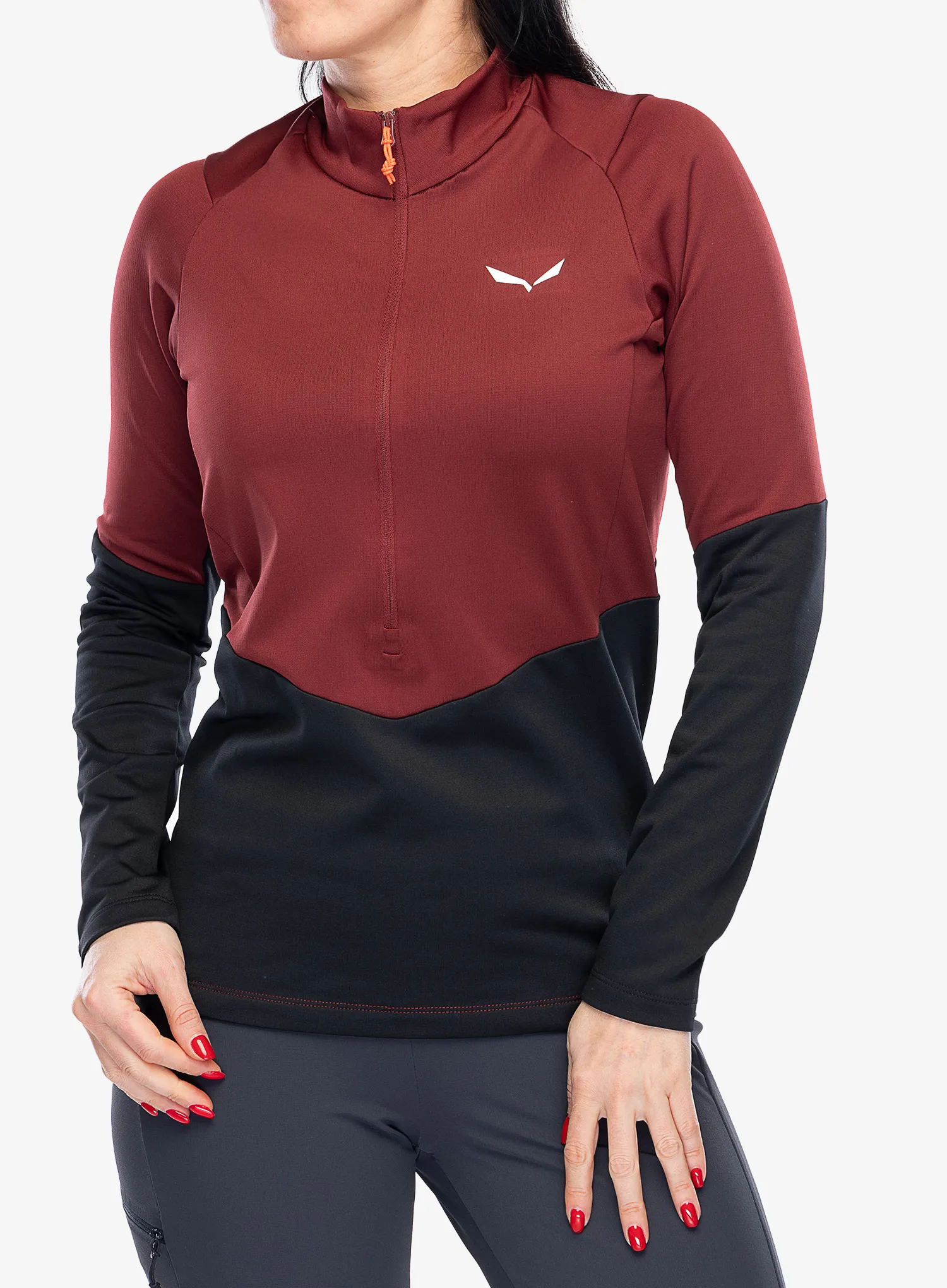 Ženski flis Salewa Puez PL HZ Fleece - syrah
