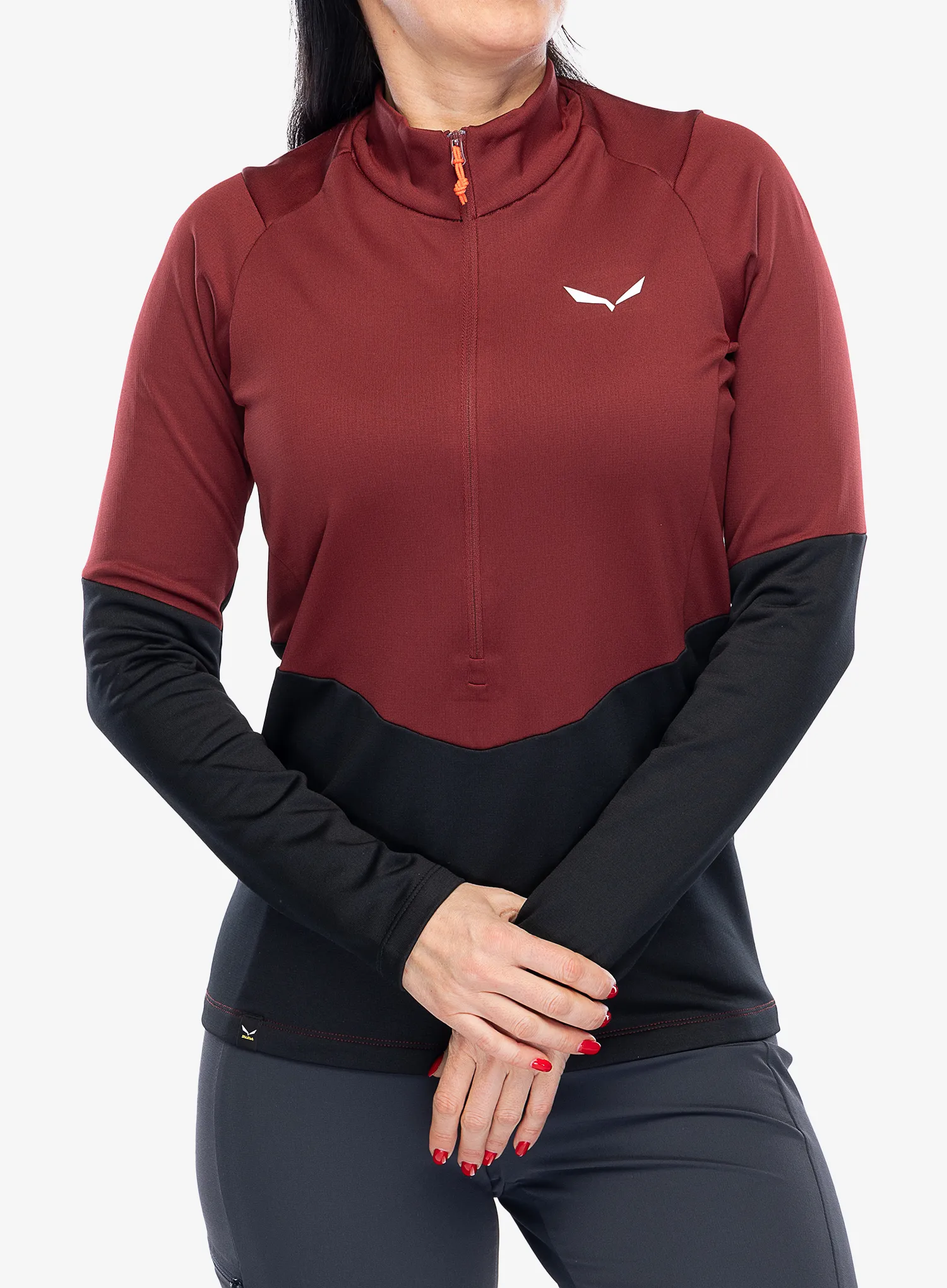 Ženski flis Salewa Puez PL HZ Fleece - syrah