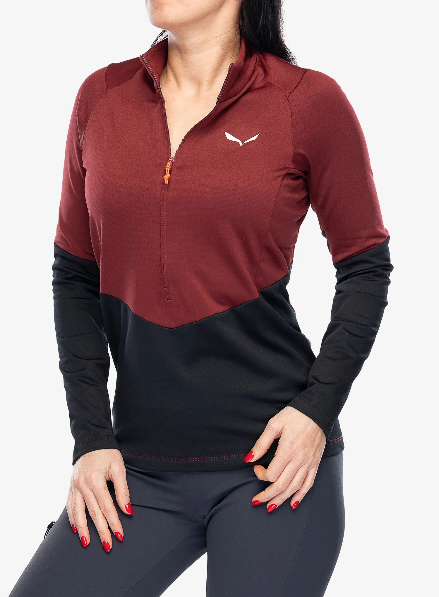 Ženski flis Salewa Puez PL HZ Fleece - syrah