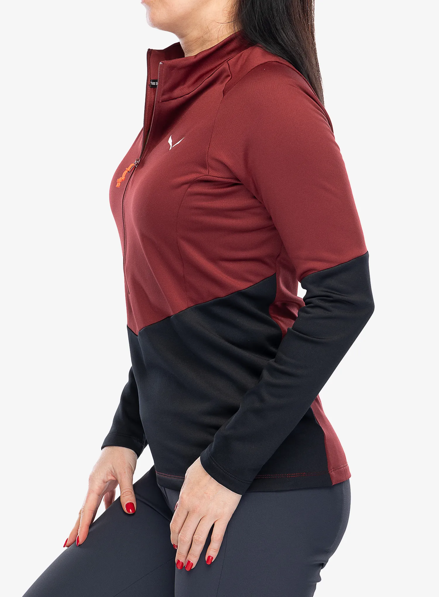 Ženski flis Salewa Puez PL HZ Fleece - syrah