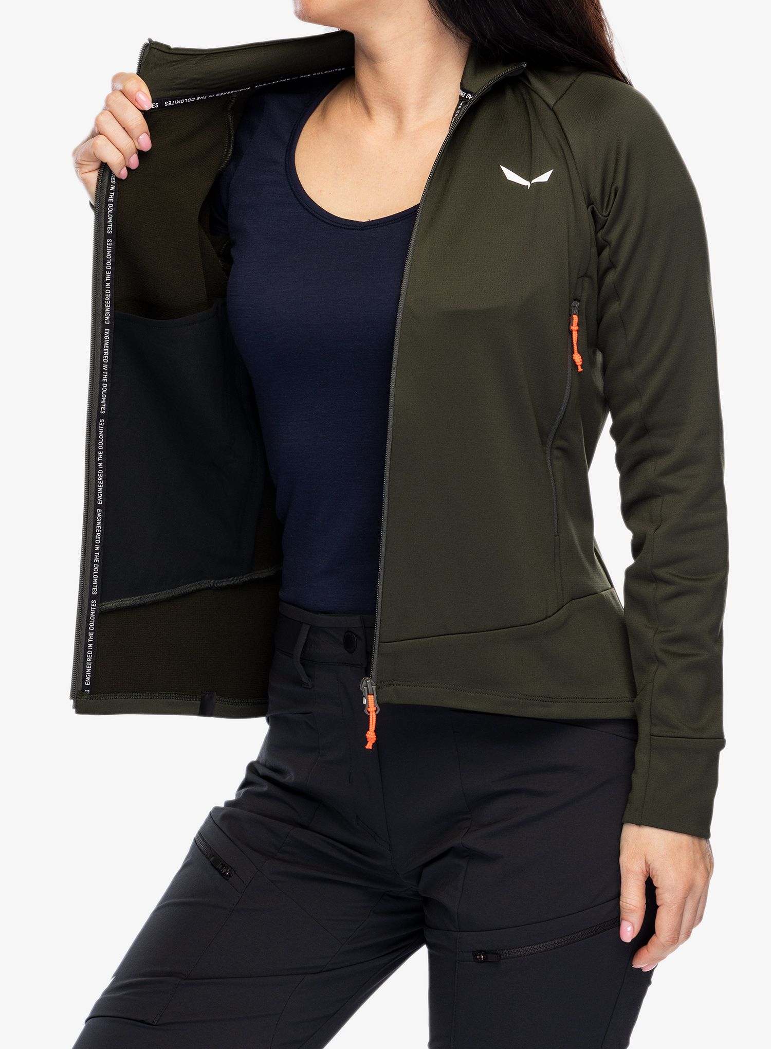 Ženski flis Salewa Puez PL Jacket - dark olive