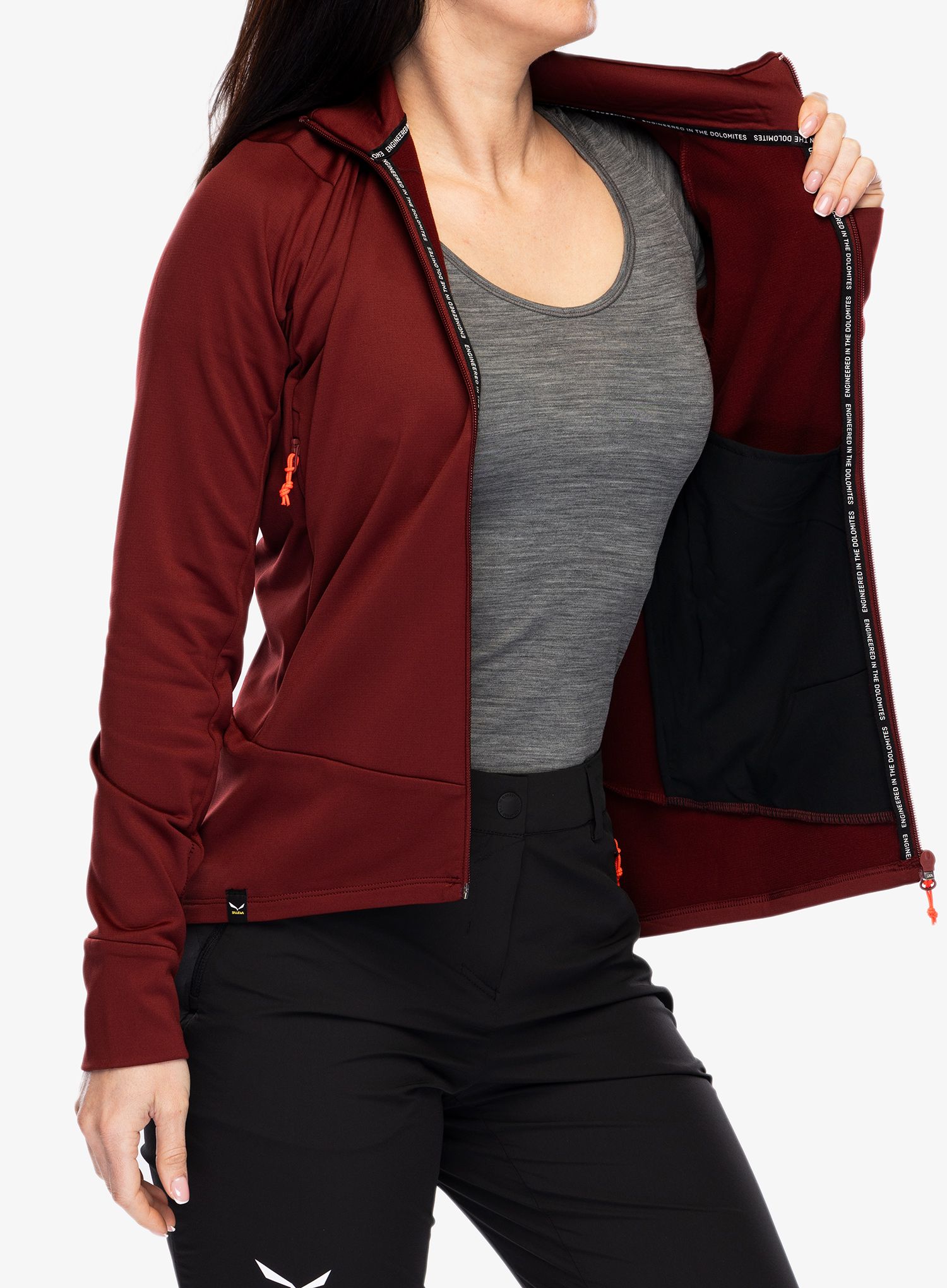 Ženski flis Salewa Puez PL Jacket - syrah