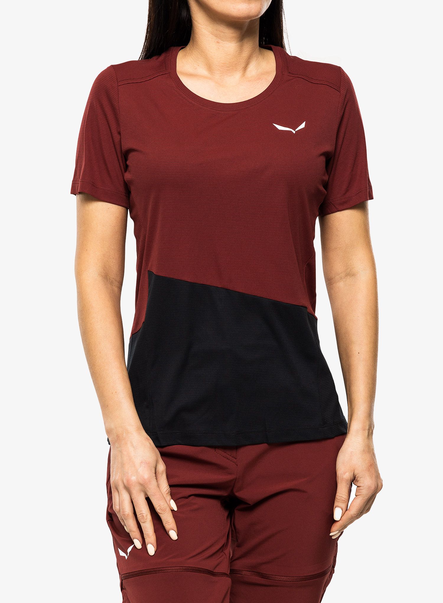 Ženska majica Salewa Puez Sporty Dry T-Shirt - syrah/black out