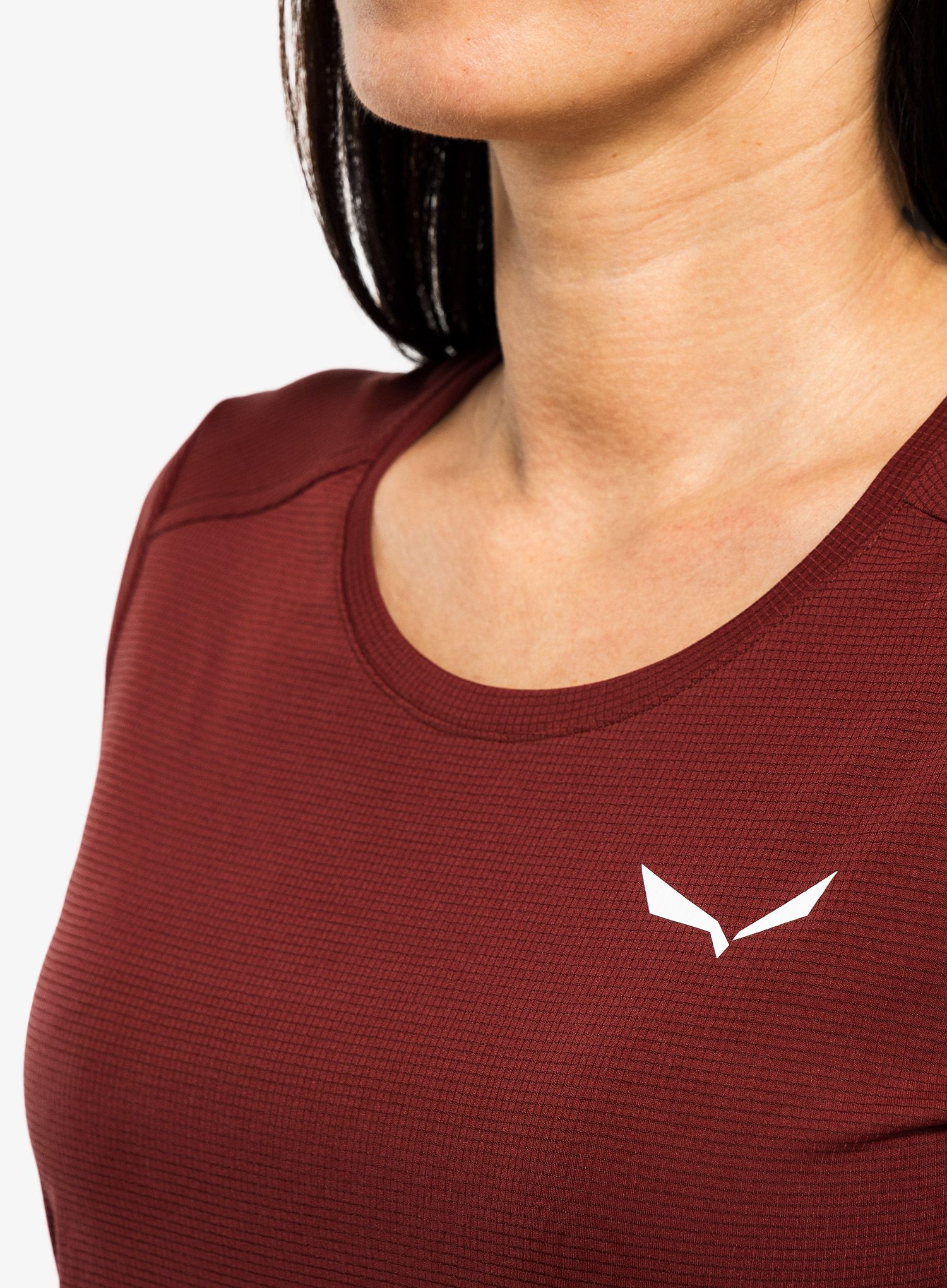 Ženska majica Salewa Puez Sporty Dry T-Shirt - syrah/black out
