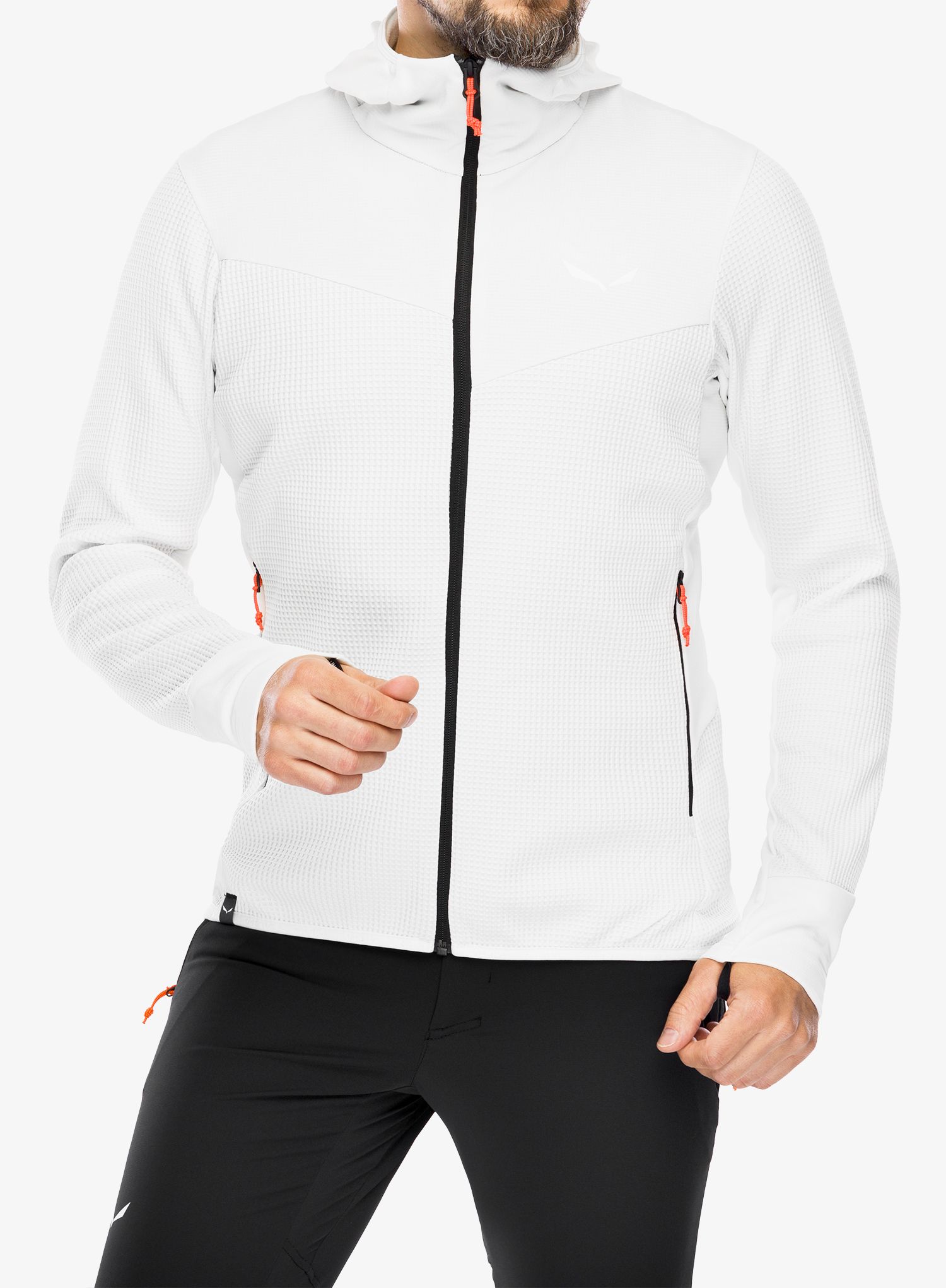 Jopica s kapuco Salewa Puez Waffle Hyb PL HD Jacket - white