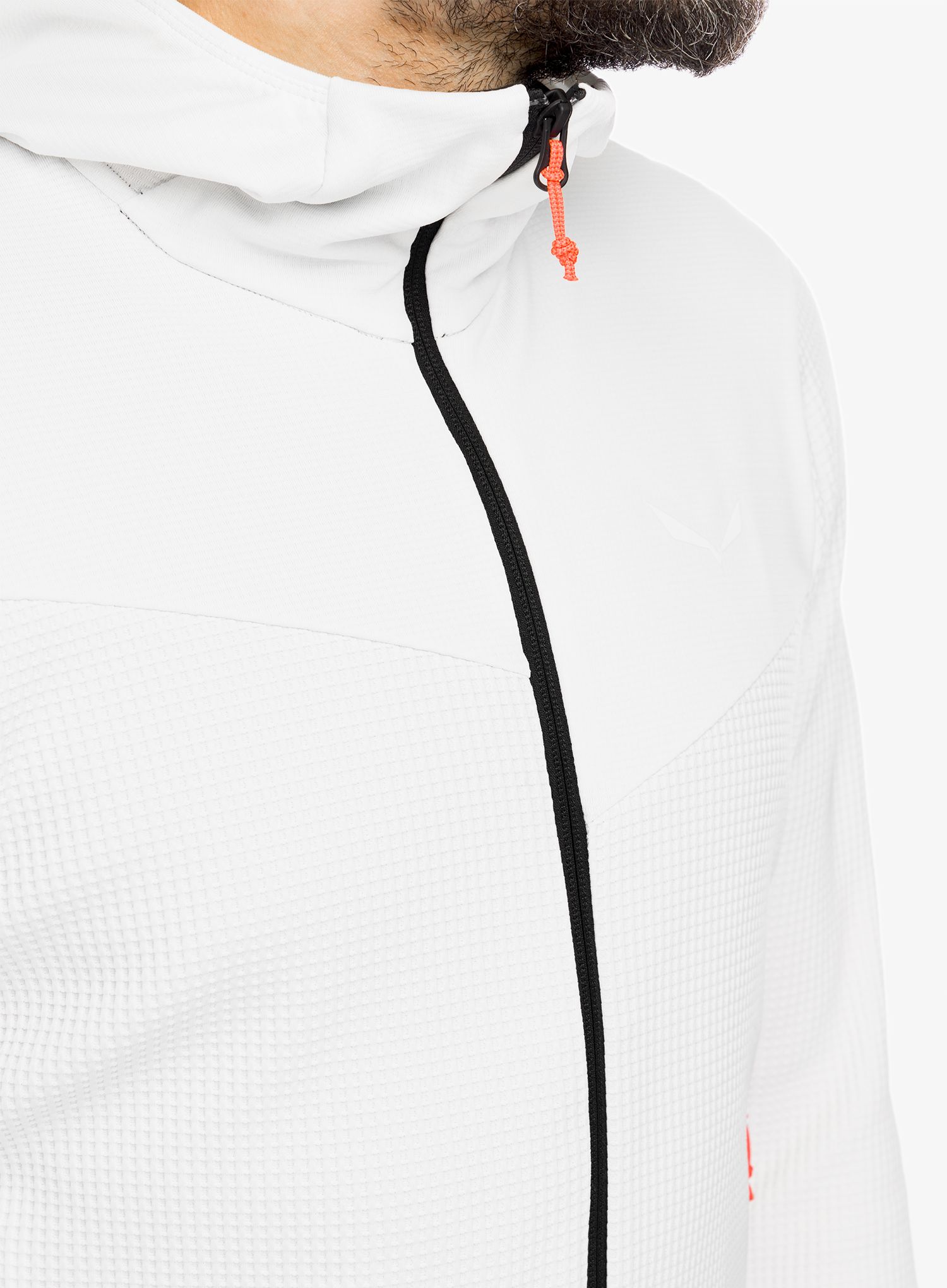 Jopica s kapuco Salewa Puez Waffle Hyb PL HD Jacket - white