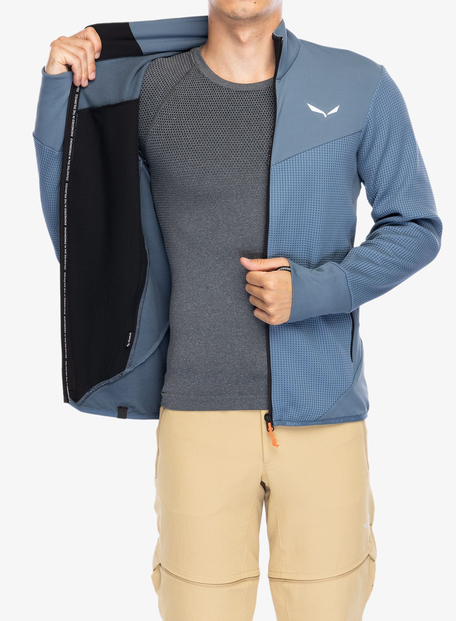 Jopica na zadrgo Salewa Puez Waffle Hyb PL Jacket  - java blue