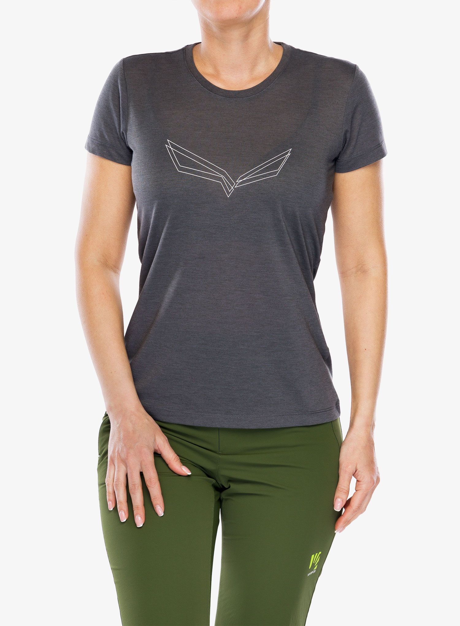 Ženska majica Salewa Pure Eagle Frame Dry T-shirt - black out melange