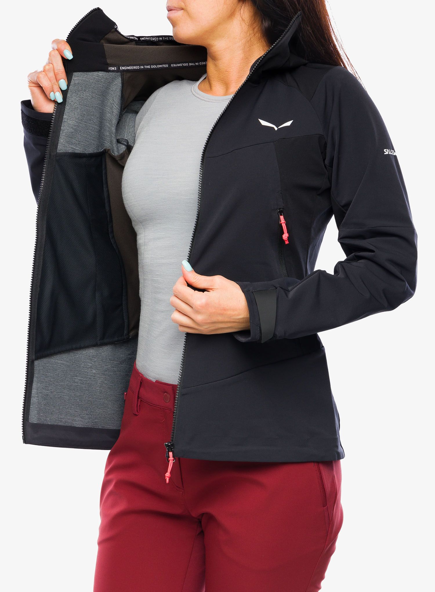 Ženska softshell jakna Salewa Sella DST Jacket - black out