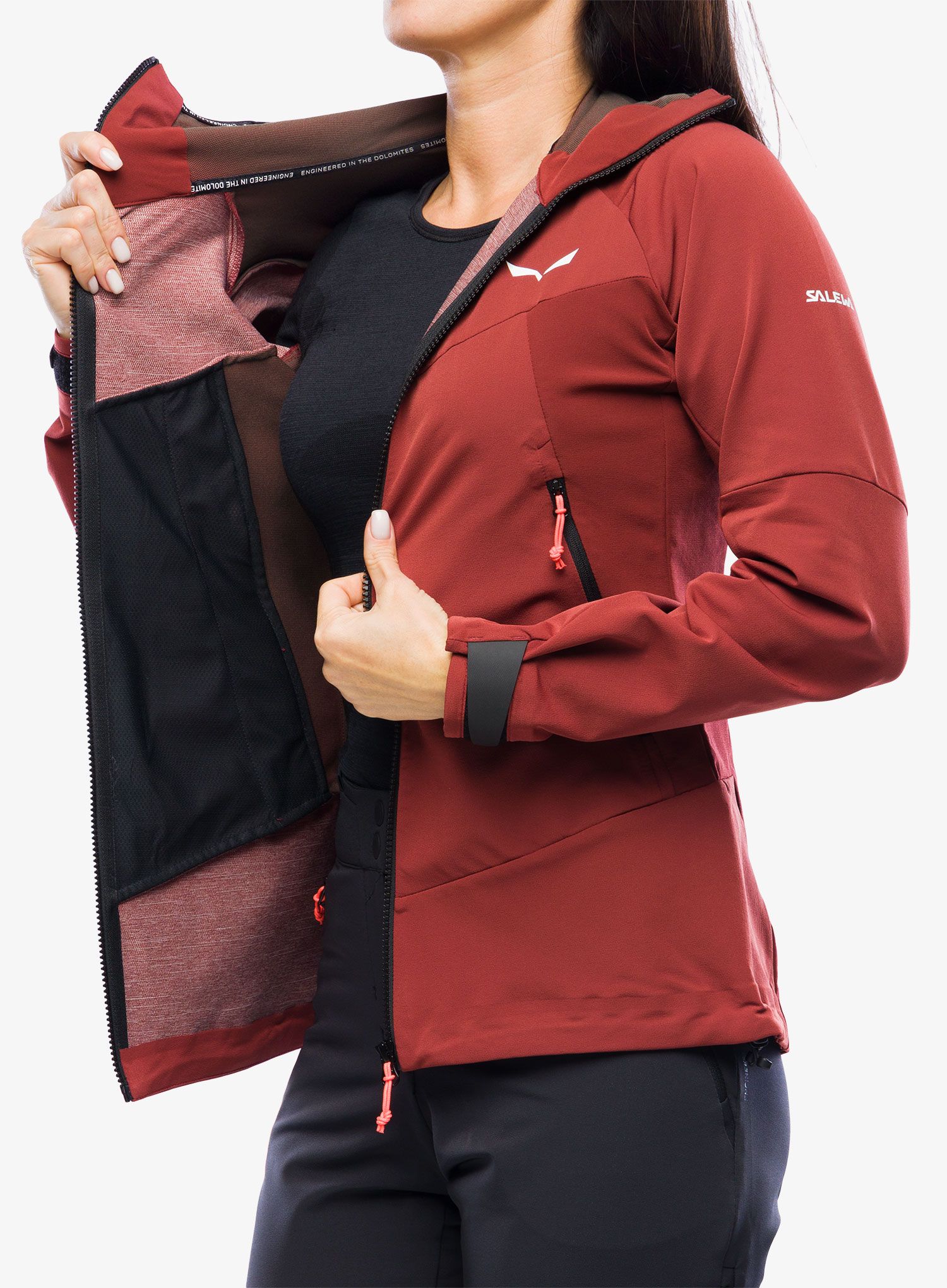 Ženska jakna za turno smučanje Salewa Sella DST Jacket - syrah
