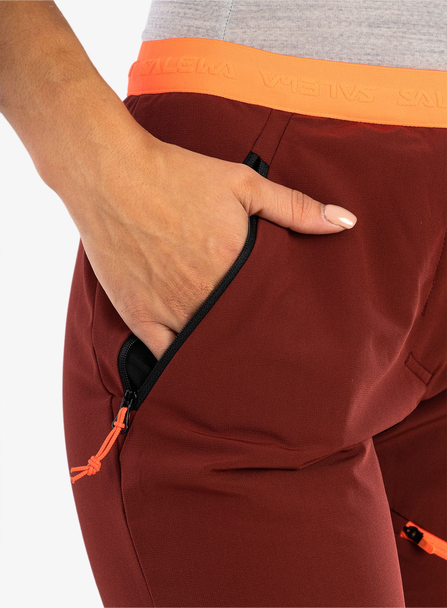 Ženske turno smučarske hlače Salewa Sella DST Light Pants - syrah