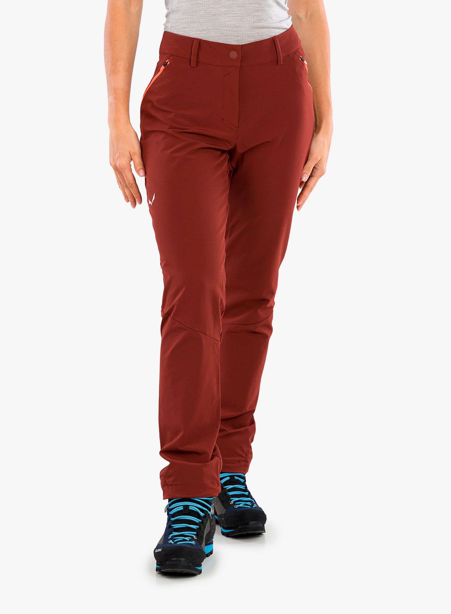 Ženske treking hlače Salewa Terminal Pant - syrah/fluo coral
