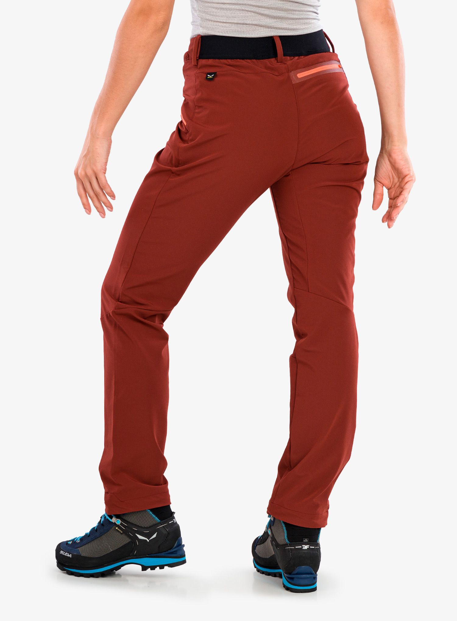 Ženske treking hlače Salewa Terminal Pant - syrah/fluo coral
