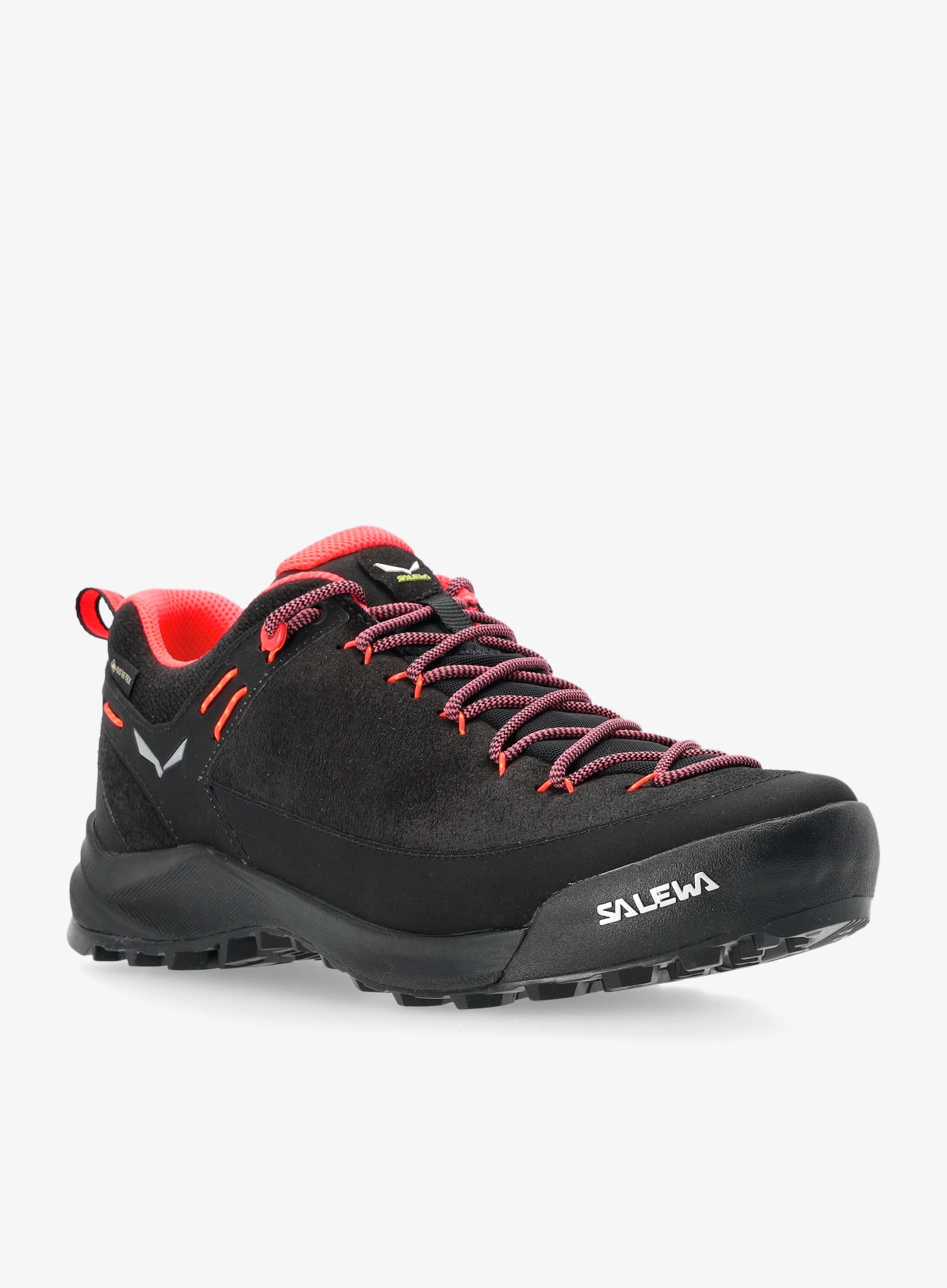 Ženski pristopni čevlji Salewa Wildfire Leather GTX - black/fluo coral