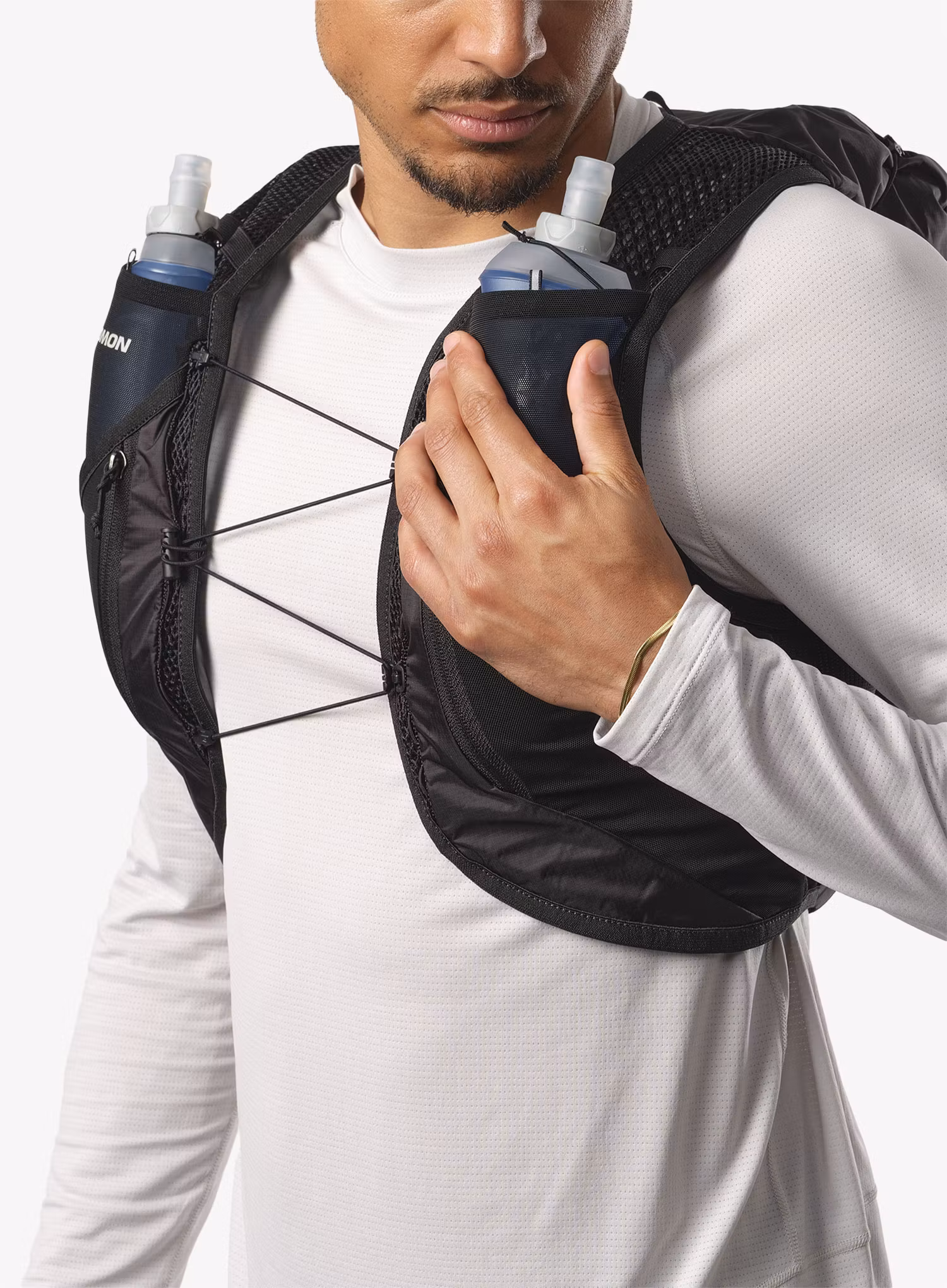 Tekaški brezrokavnik Salomon Active Skin 12 Set - black/metal