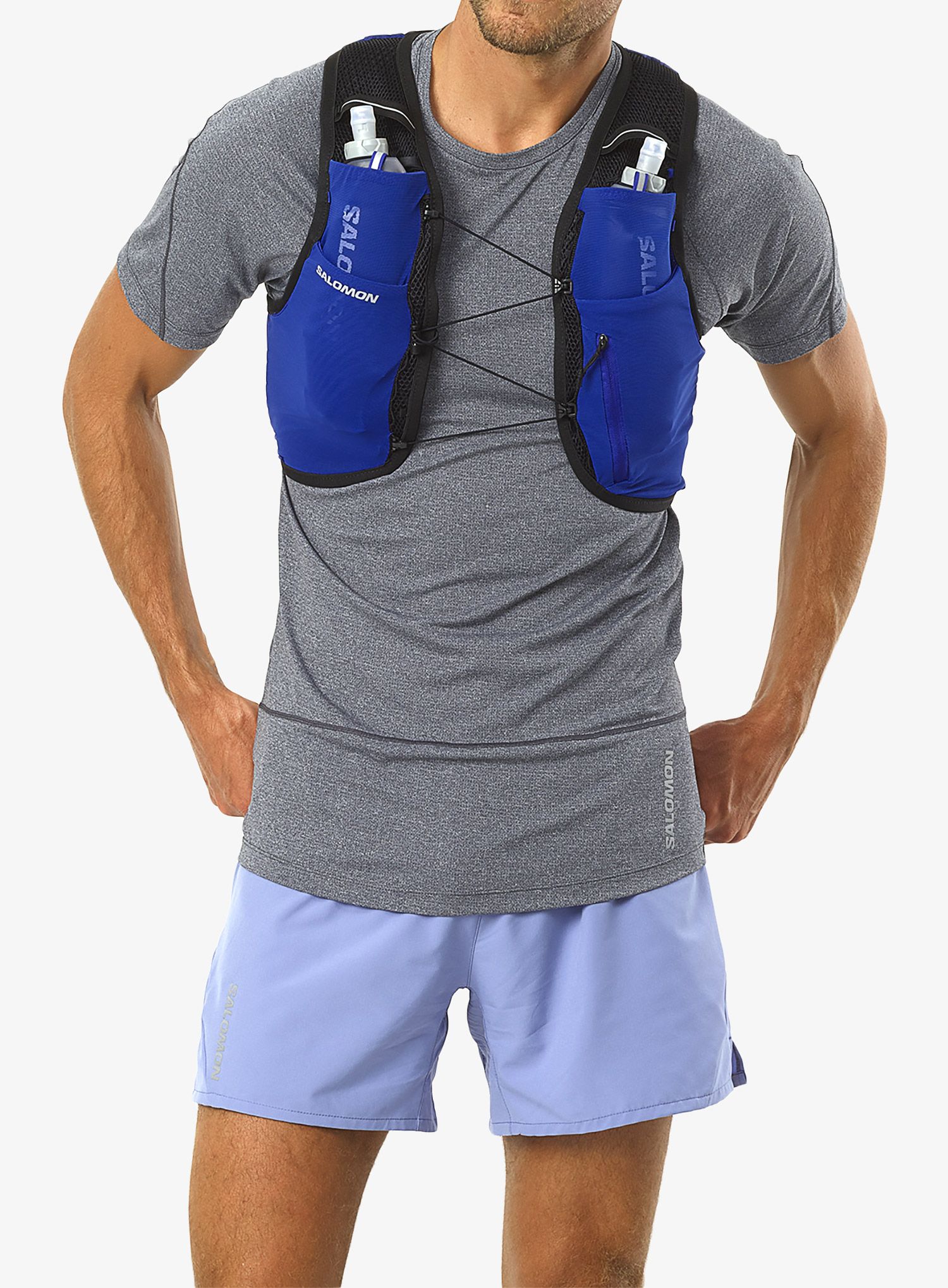 Tekaški brezrokavnik Salomon Active Skin 4 Set - surf the web/black