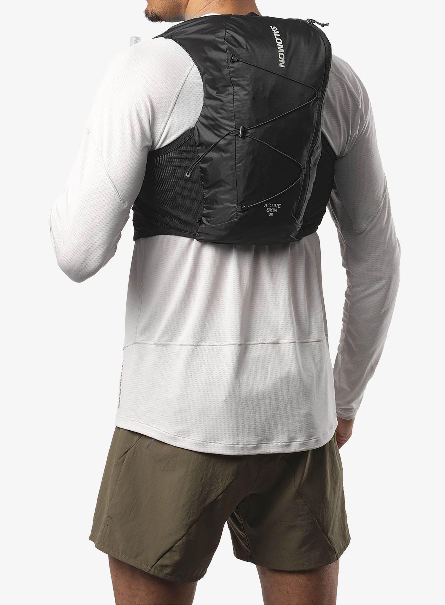 Tekaški brezrokavnik Salomon Active Skin 8 No Flasks - black/metal
