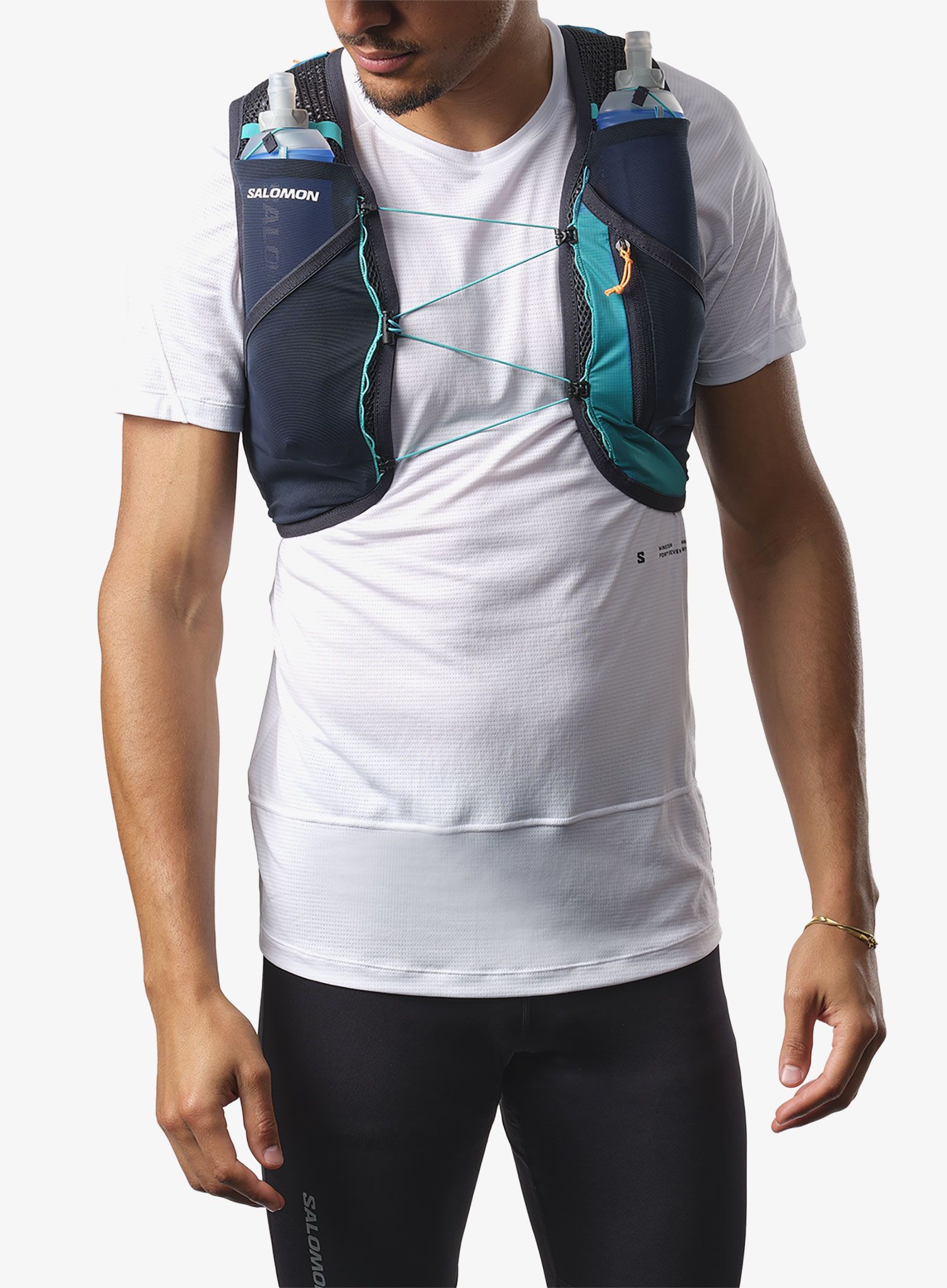 Tekaški brezrokavnik Salomon Active Skin 8 Set - tide/carbon
