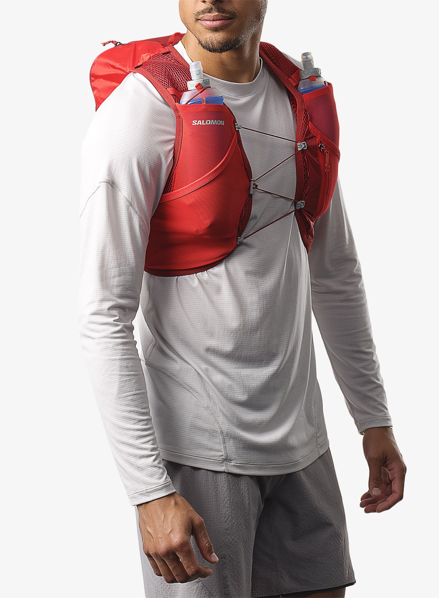 Tekaški brezrokavnik Salomon Active Skin 8 Set - red dahlia/high risk