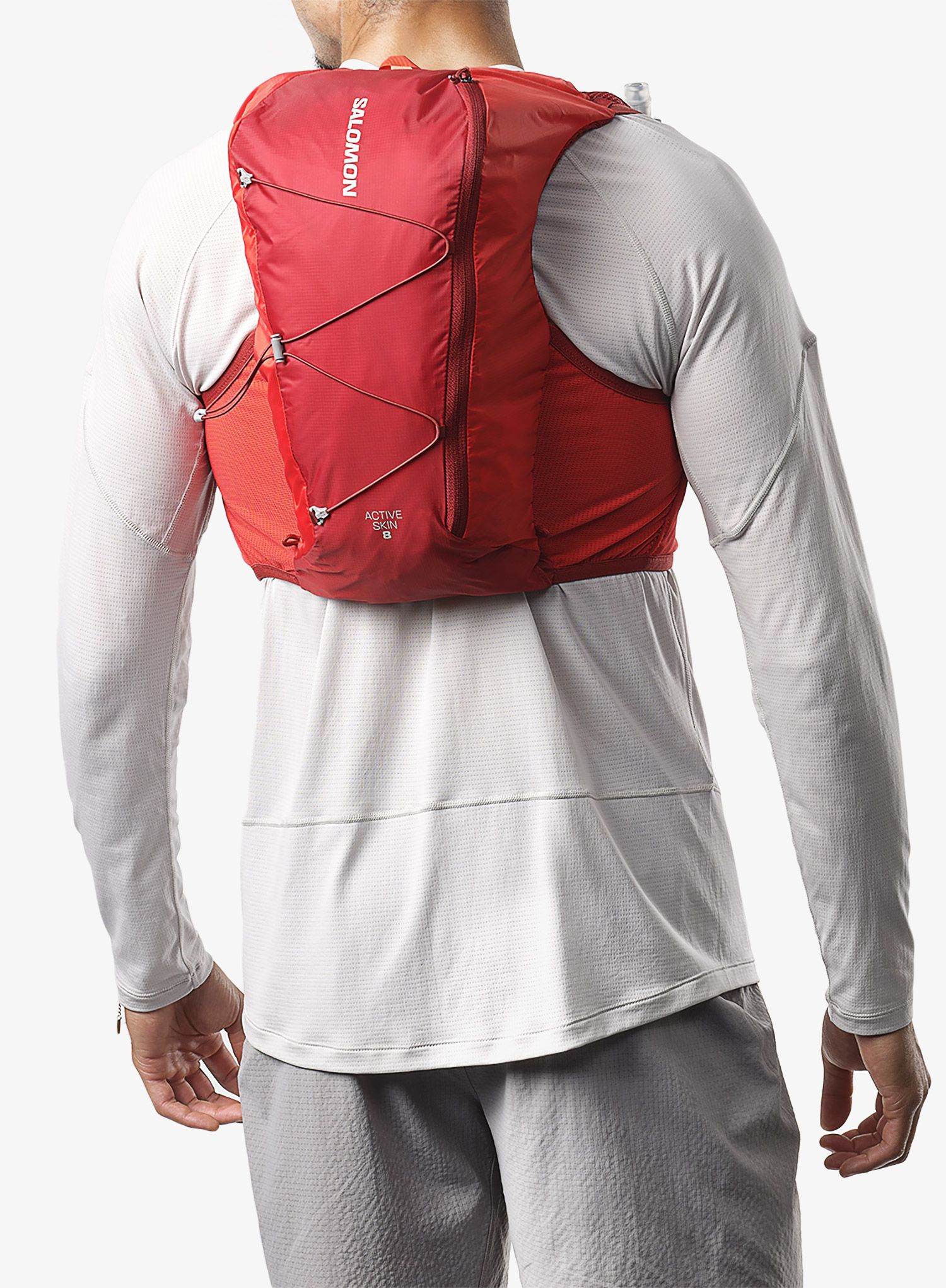 Tekaški brezrokavnik Salomon Active Skin 8 Set - red dahlia/high risk