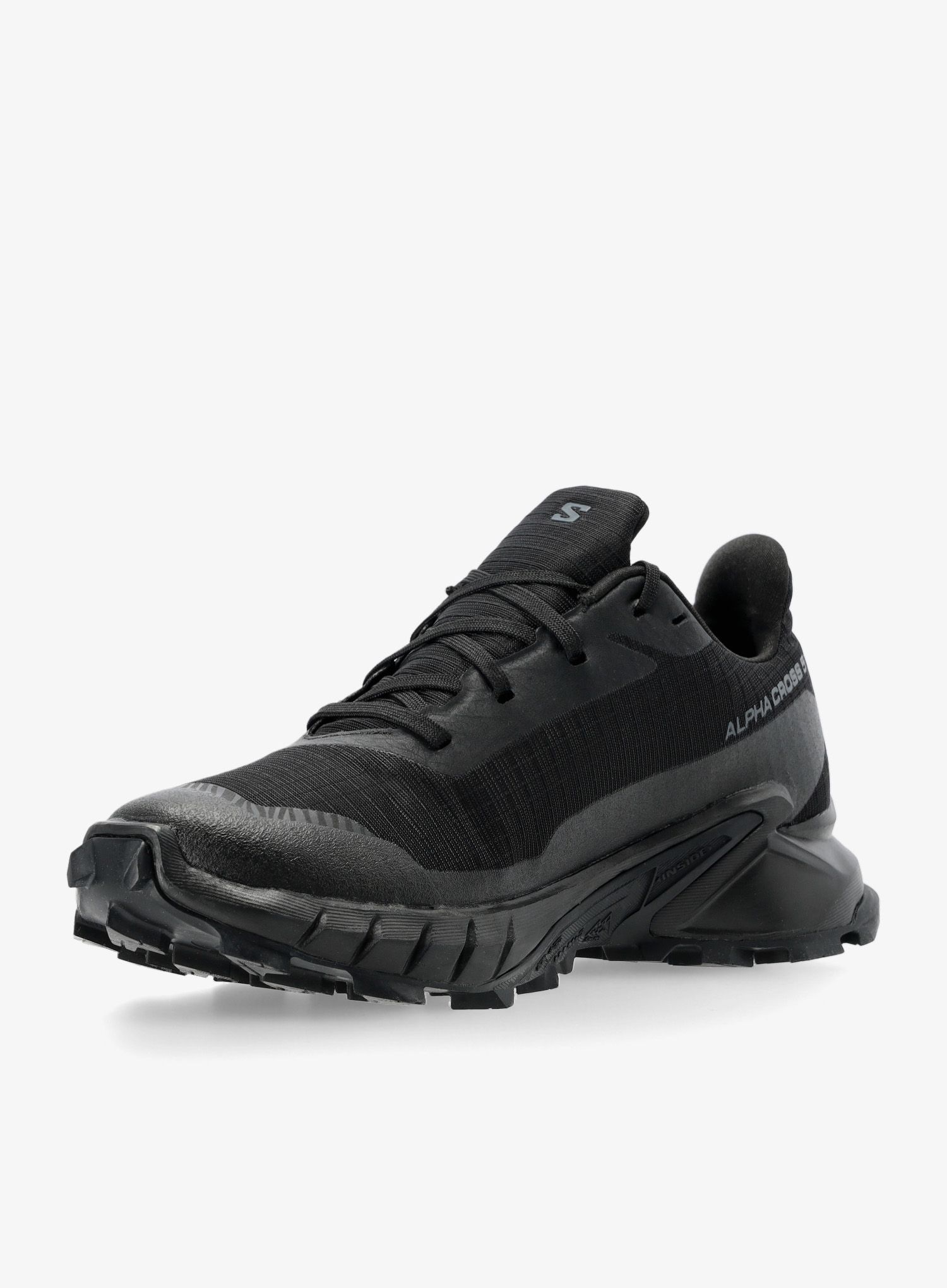 Ženski tekaški čevlji Salomon Alphacross 5 GTX - black/black/ebon