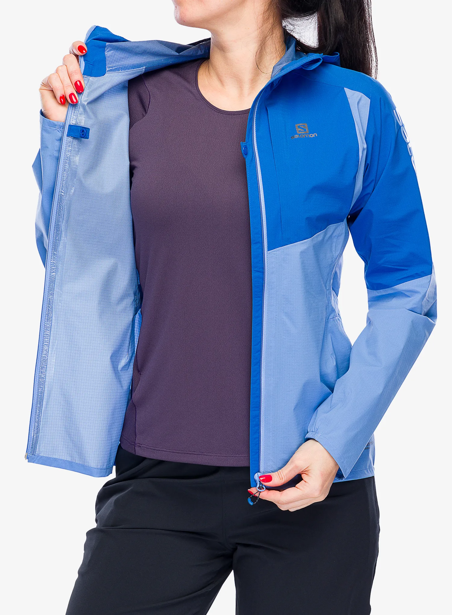 Ženska tekaška jakna Salomon Bonatti Trail Jacket - provence/nautical blue