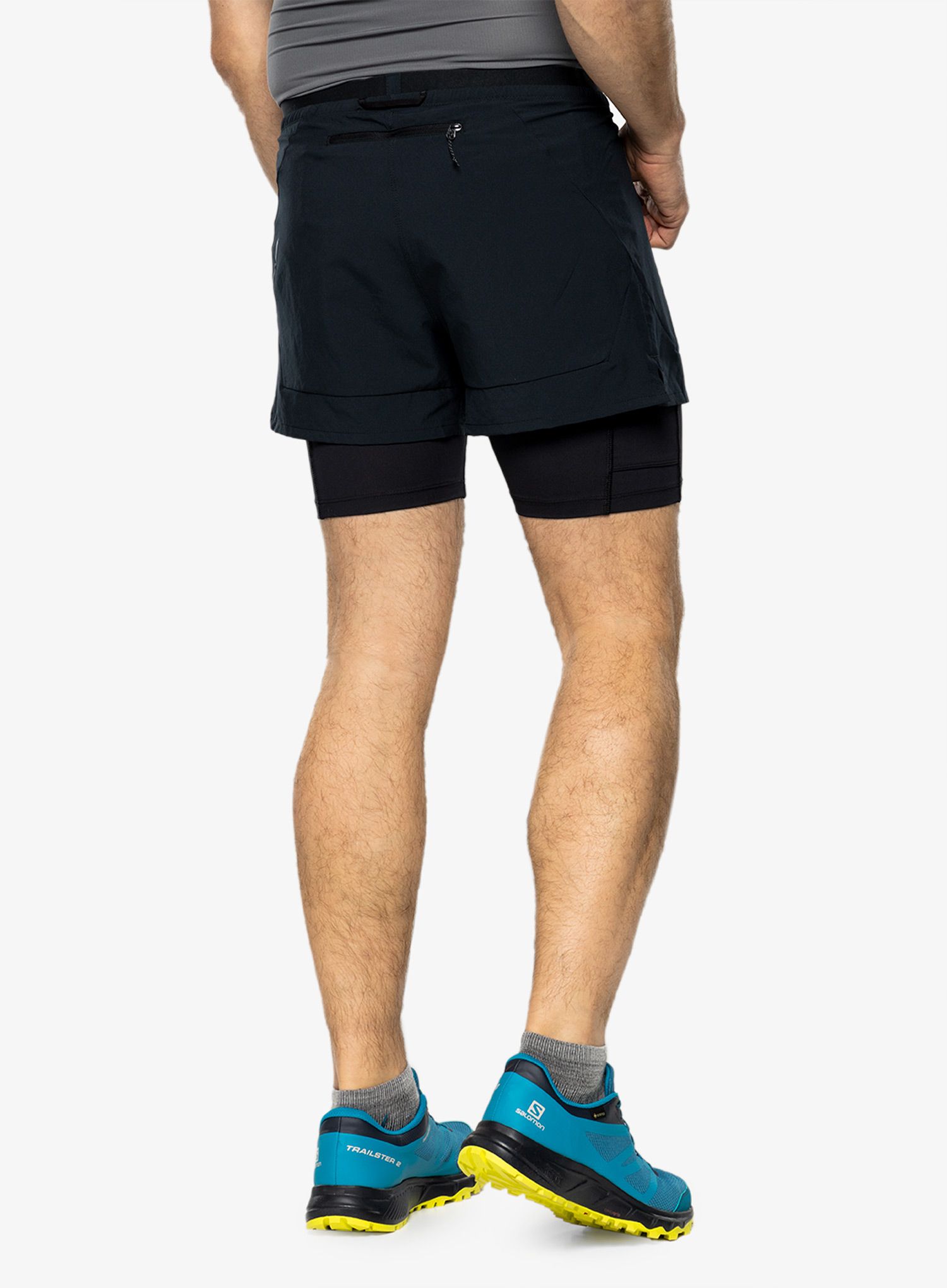 Moške tekaške kratke hlače Salomon Cross 2in1 Shorts - deep black