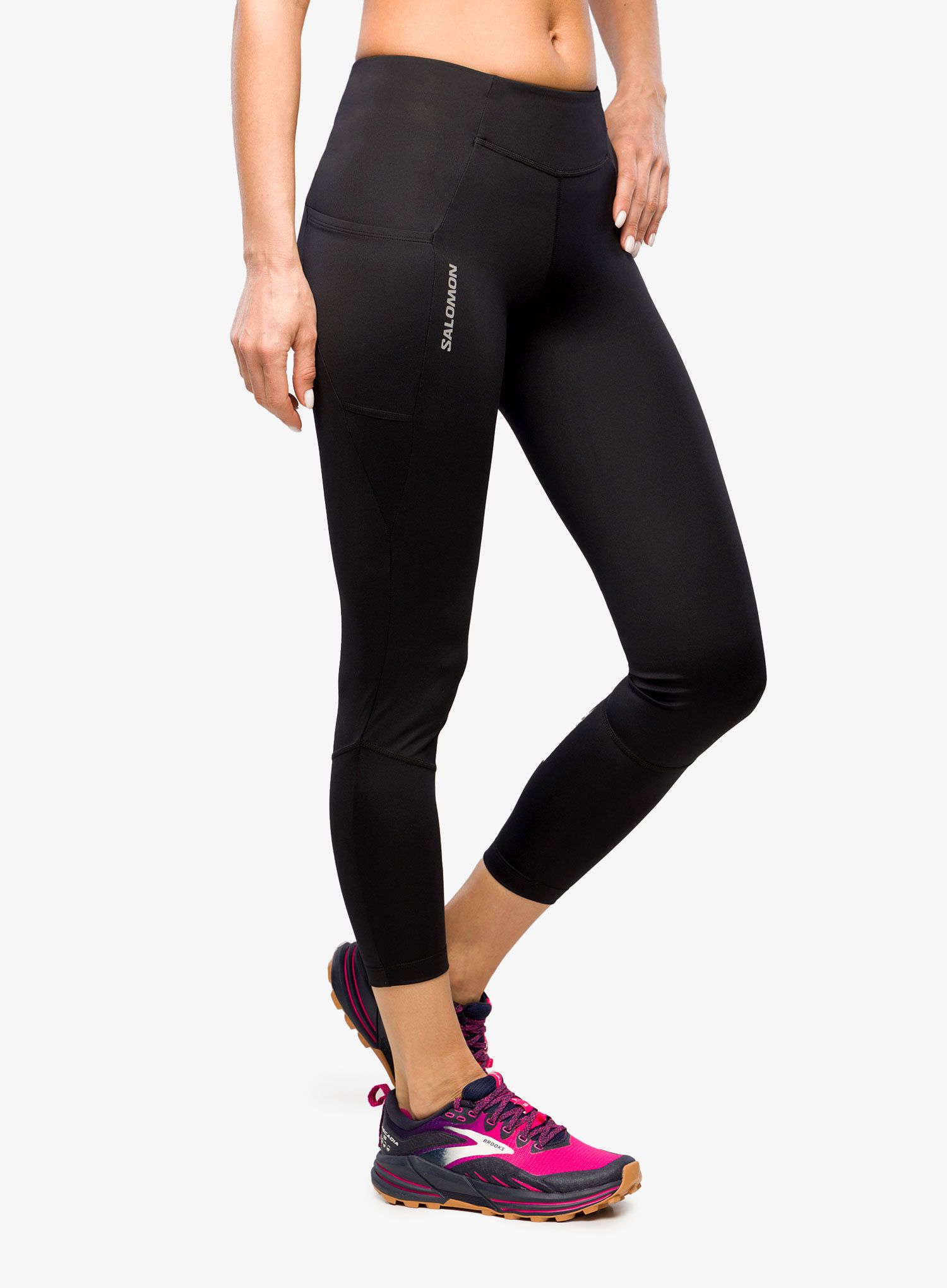 Ženske tekaške pajkice Salomon Cross Run 25'' Tight - deep black