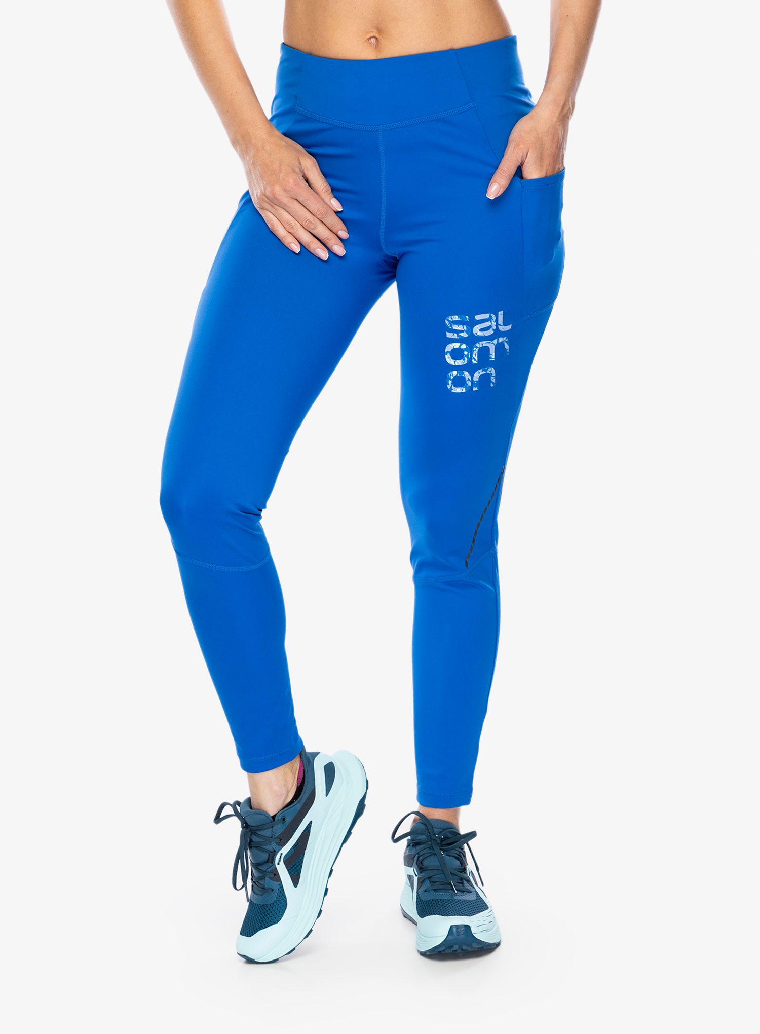 Ženske tekaške pajkice Salomon Cross Run 28 Tight - nautical blue