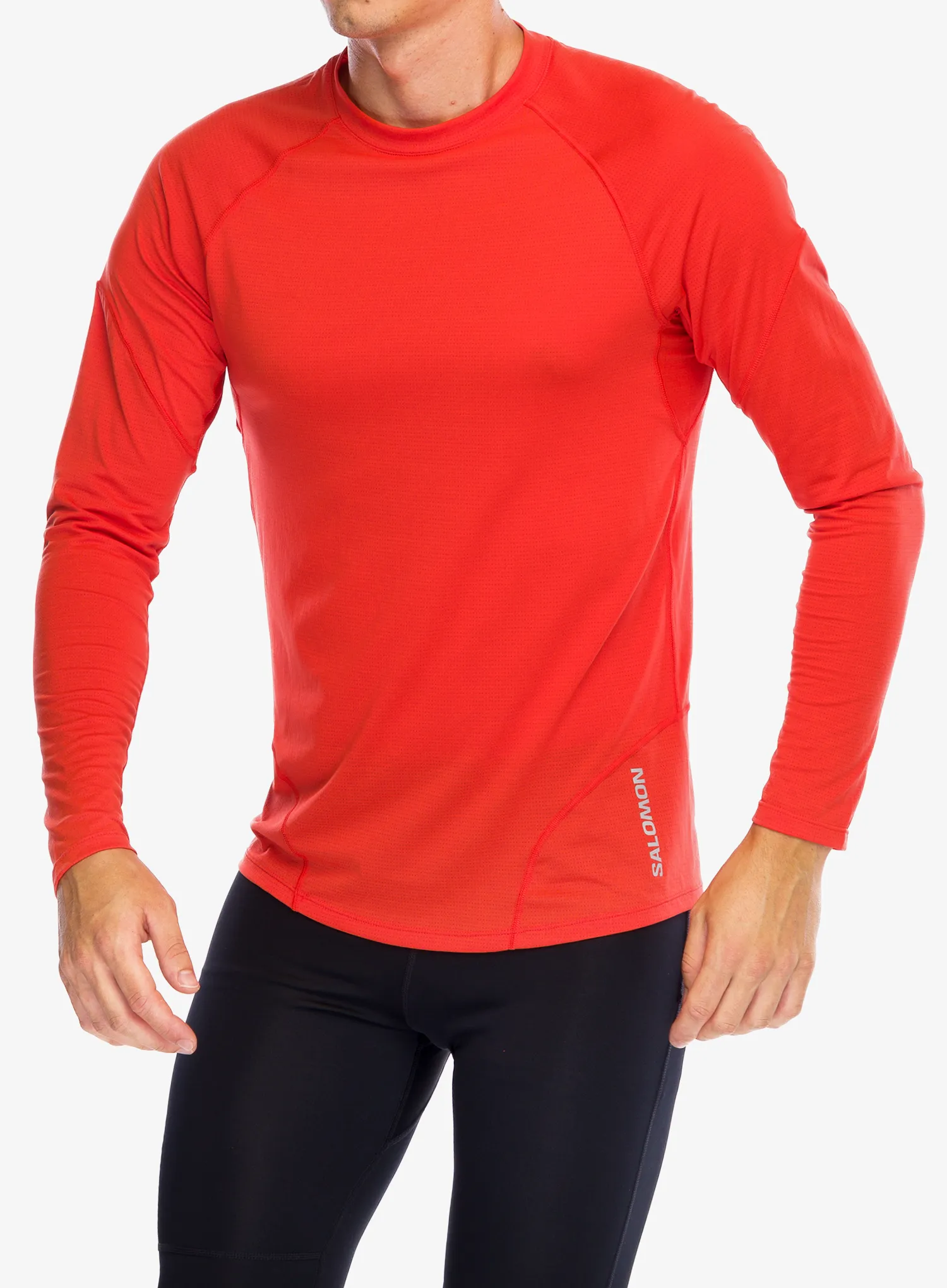 Tekaška jopica Salomon Cross Run LS Tee - cherry tomat