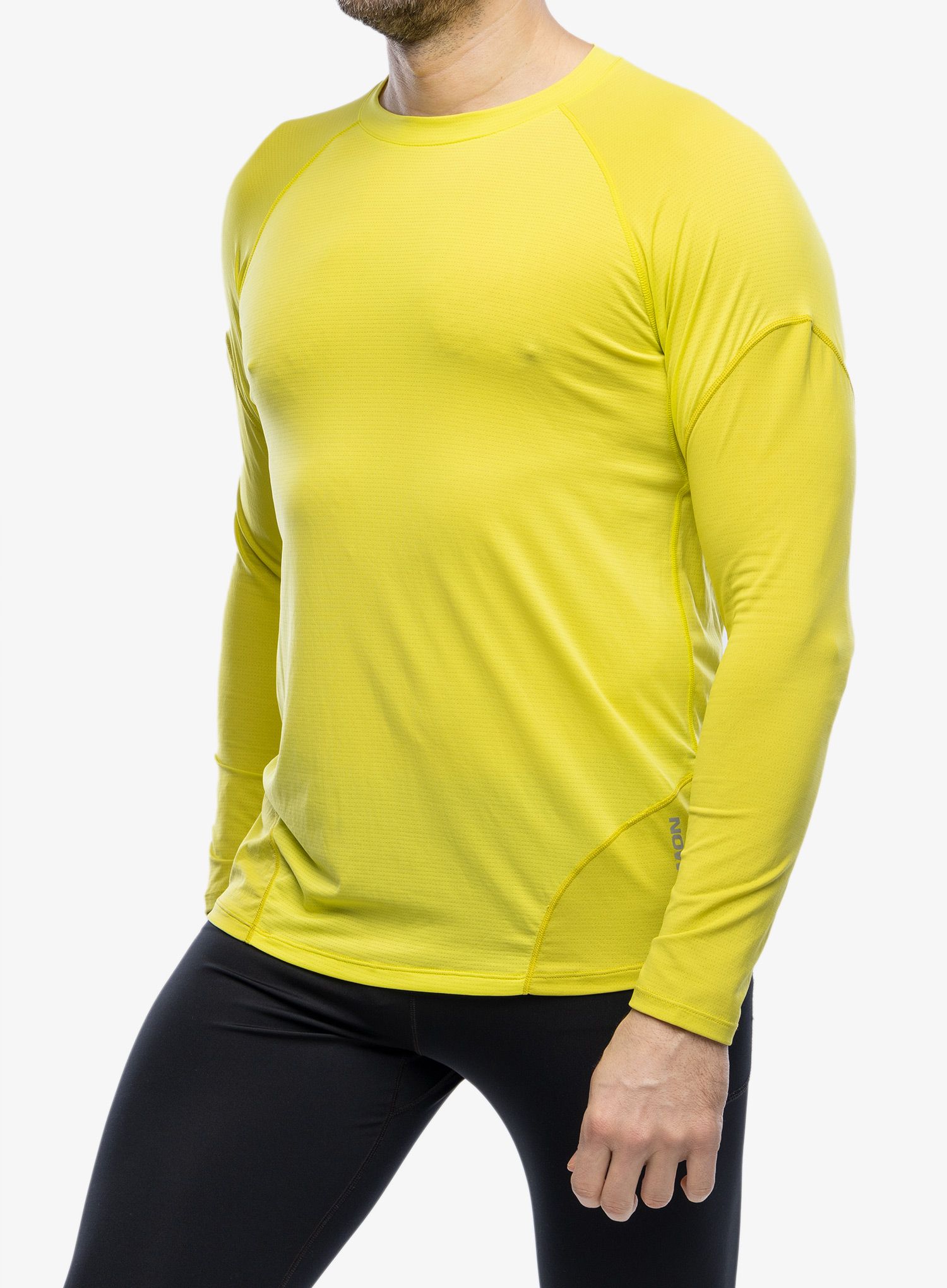Puloverji brez kapuce Salomon Cross Run LS Tee - sulphur spring
