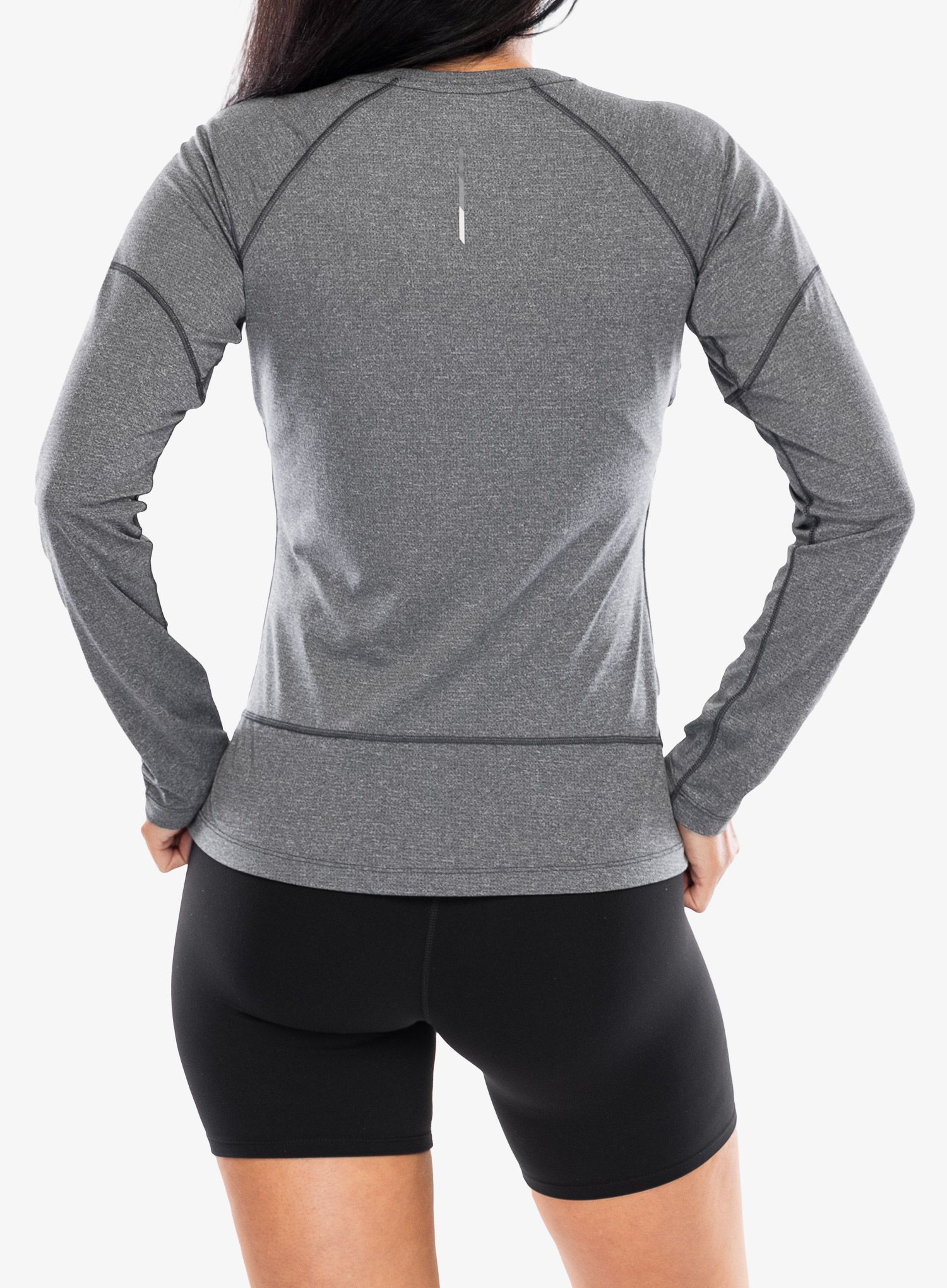 Ženska tekaška jopica Salomon Cross Run L/S Tee - deep black/heather
