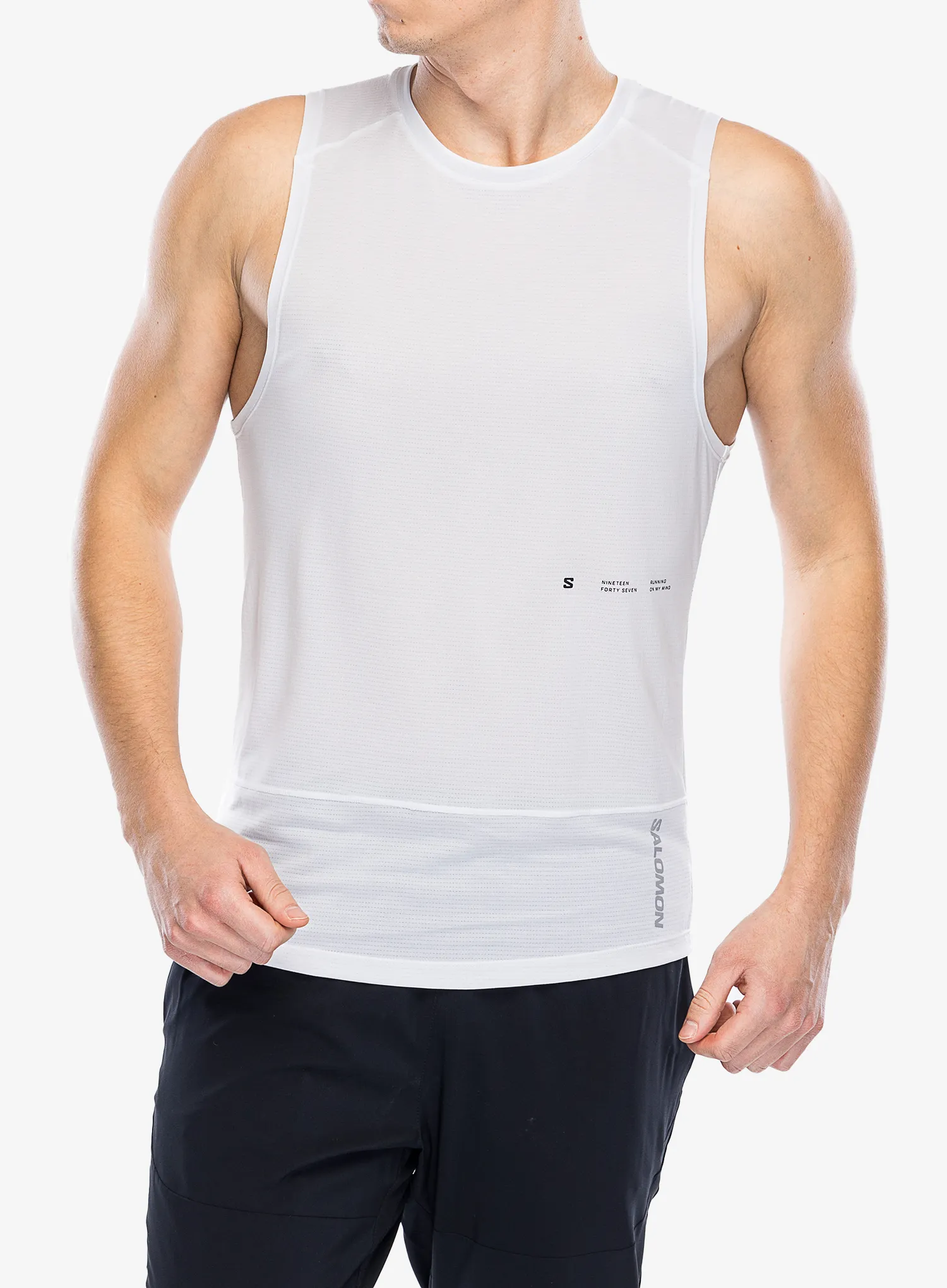 Majica za tek Salomon Cross Run Tank GFX - white