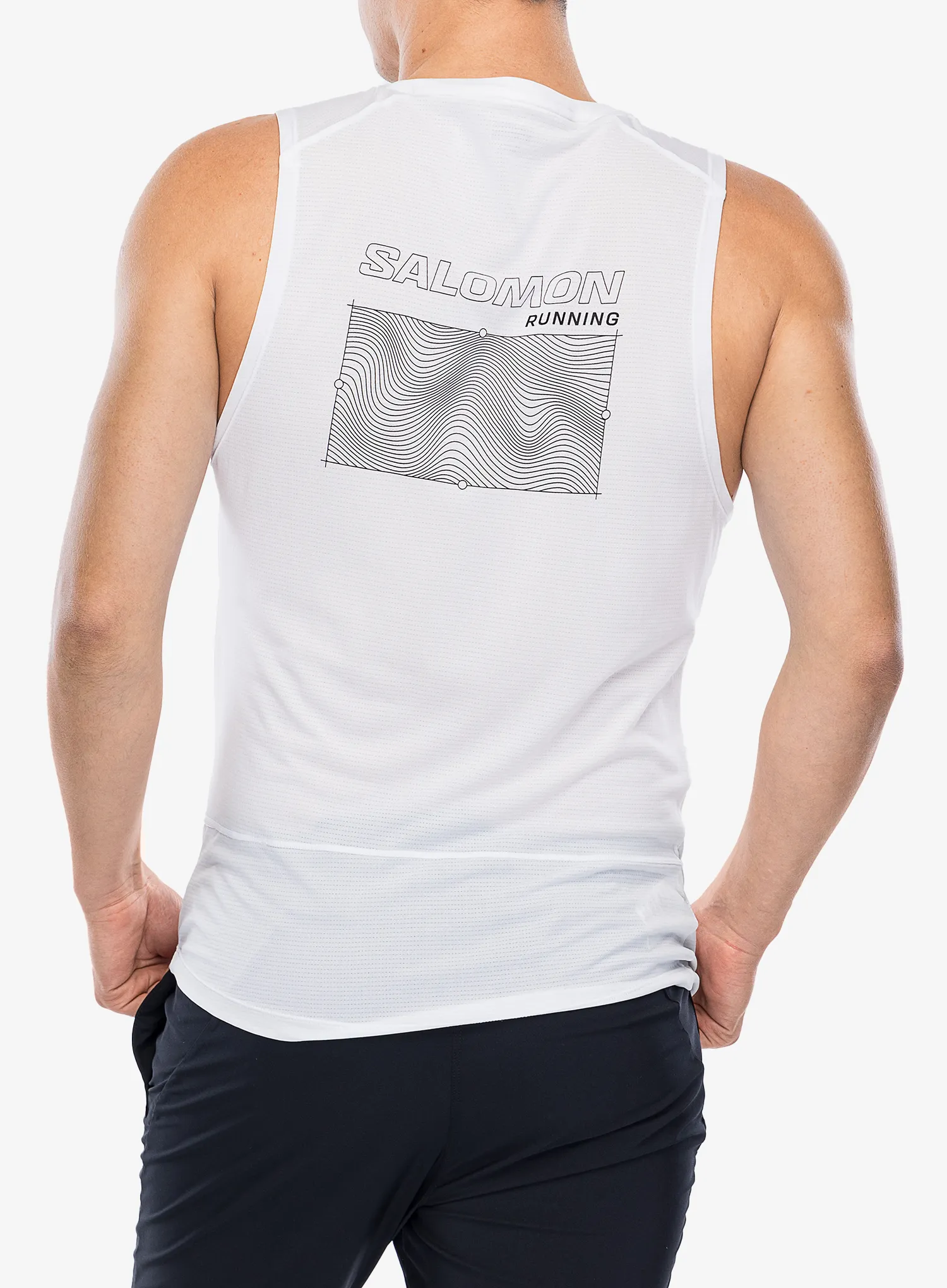 Majica za tek Salomon Cross Run Tank GFX - white