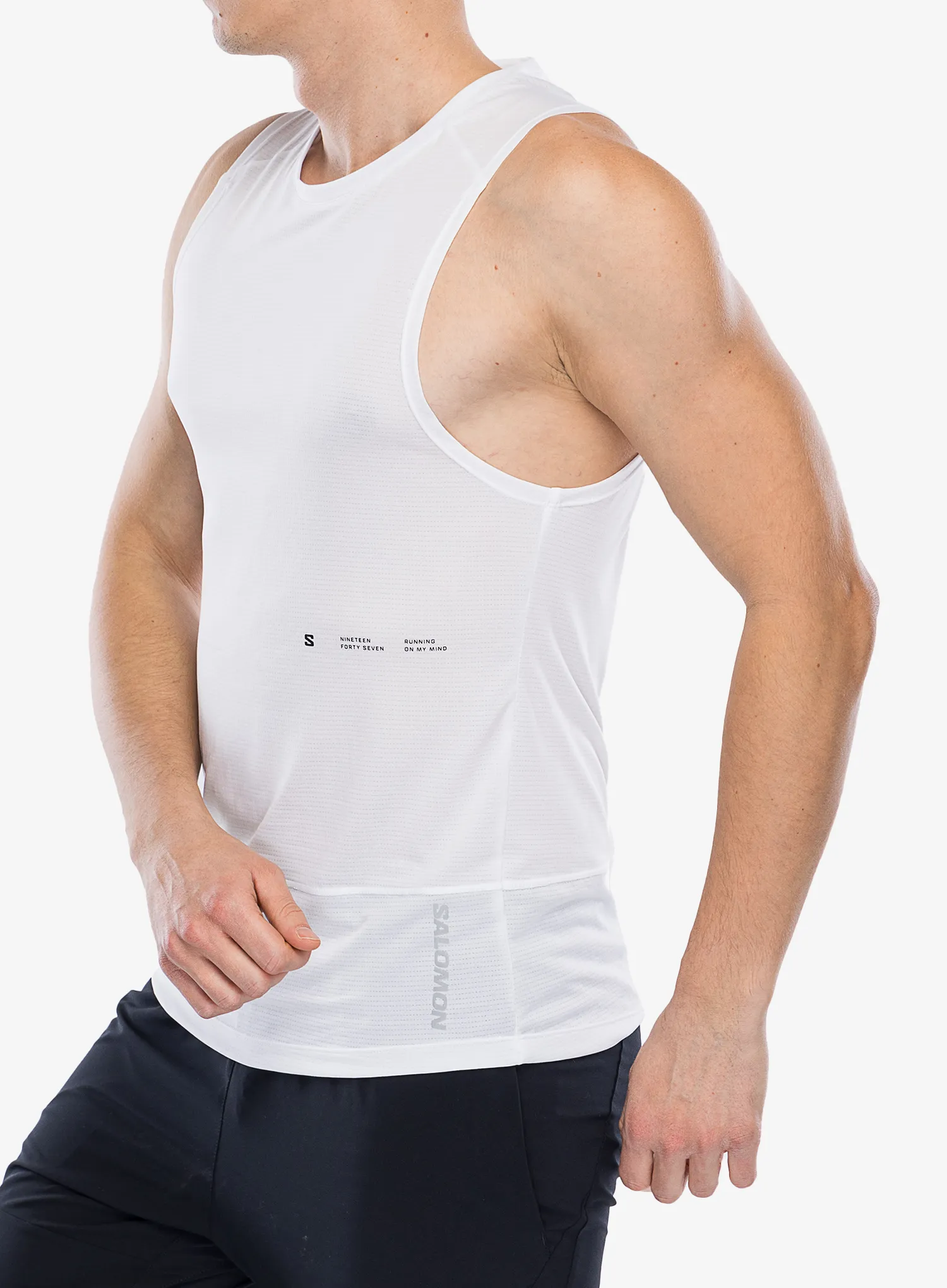Majica za tek Salomon Cross Run Tank GFX - white