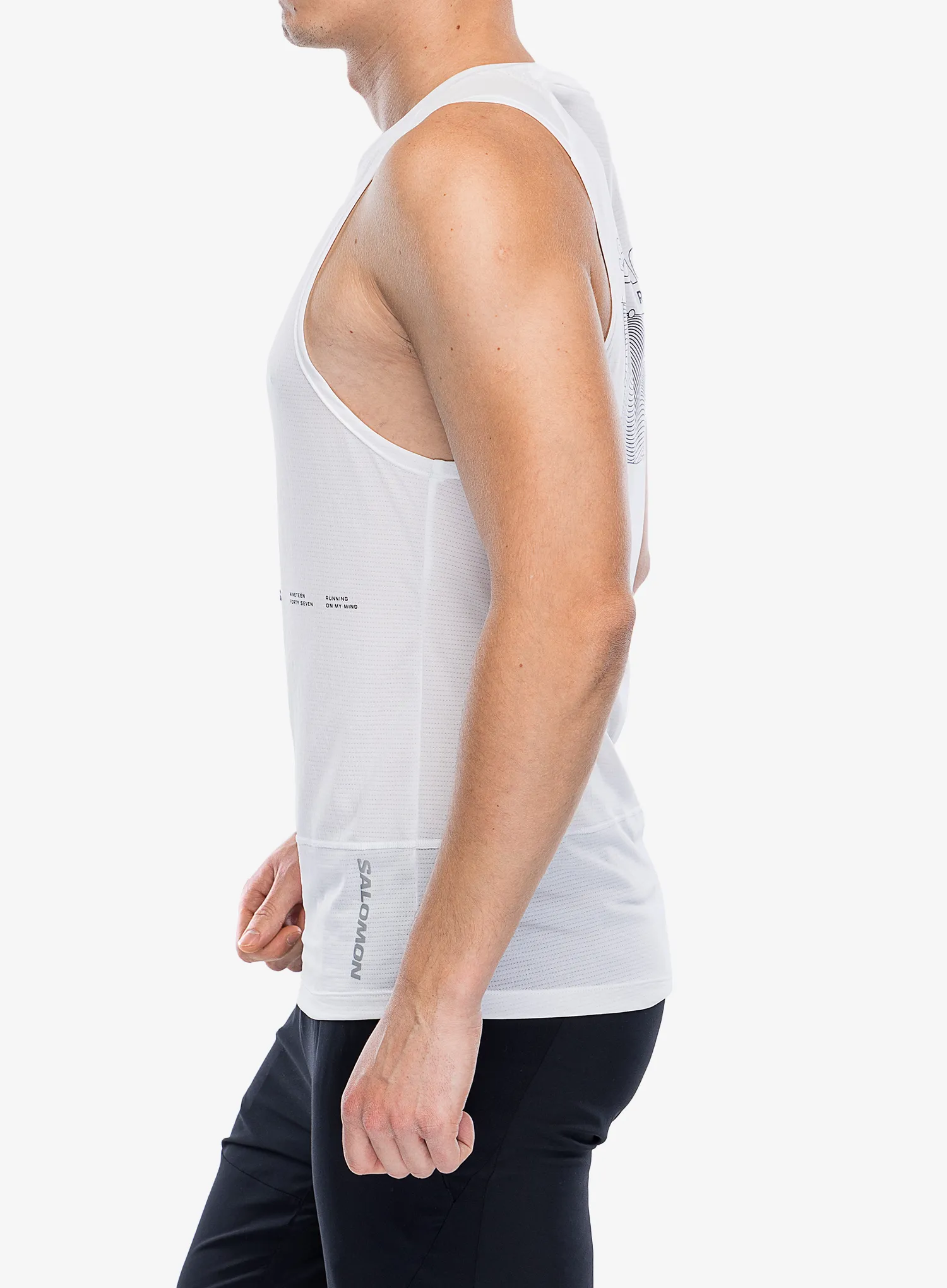 Majica za tek Salomon Cross Run Tank GFX - white