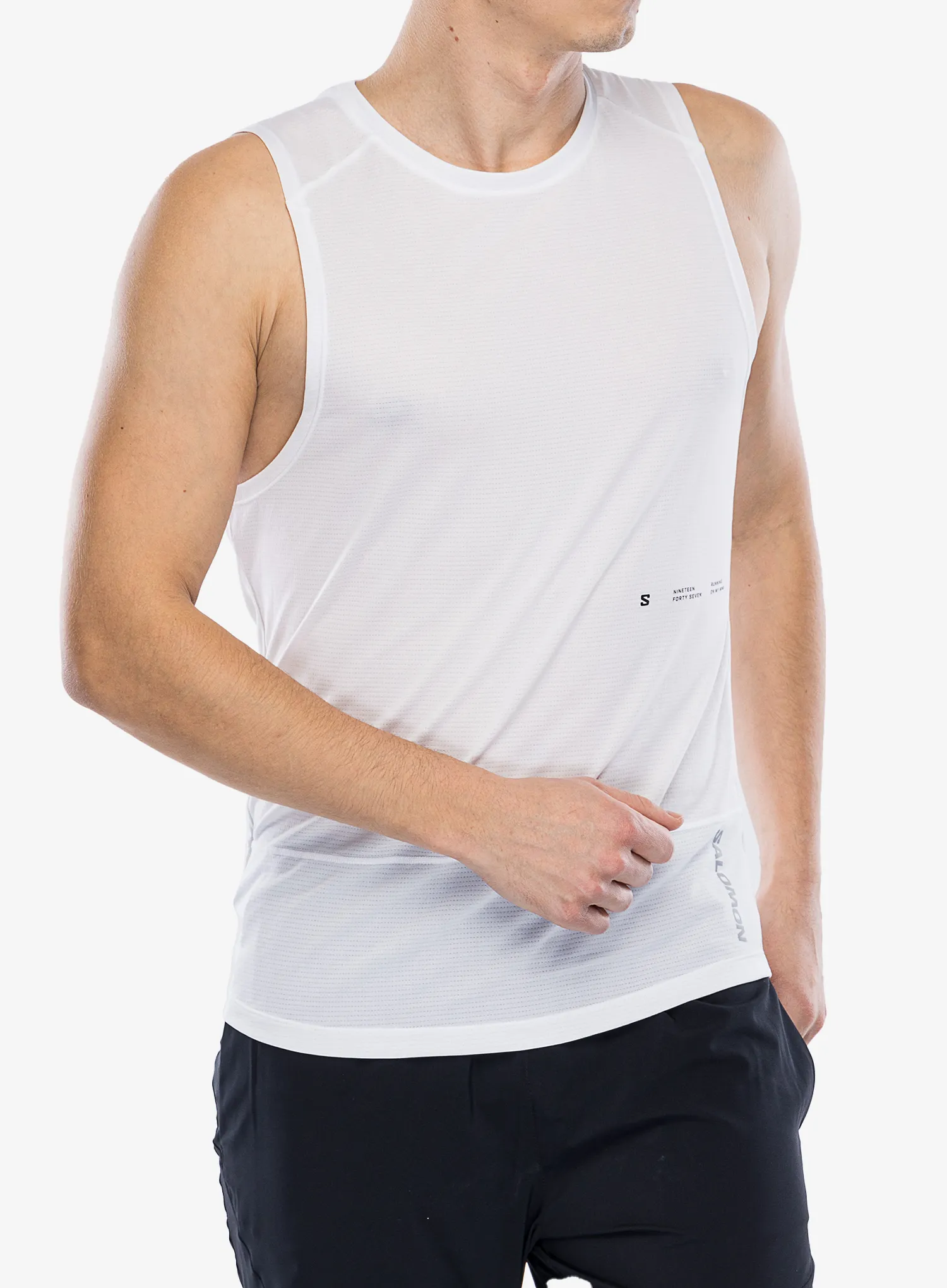 Majica za tek Salomon Cross Run Tank GFX - white