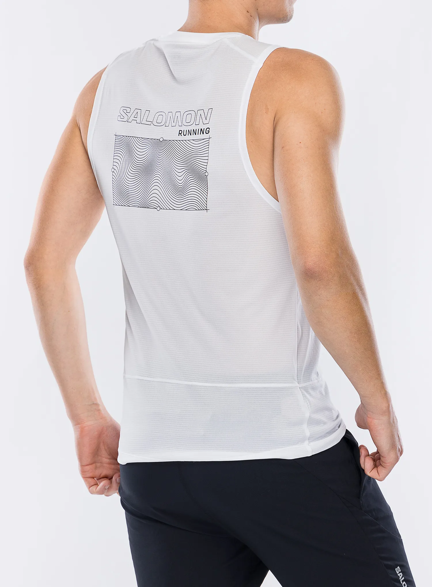 Majica za tek Salomon Cross Run Tank GFX - white