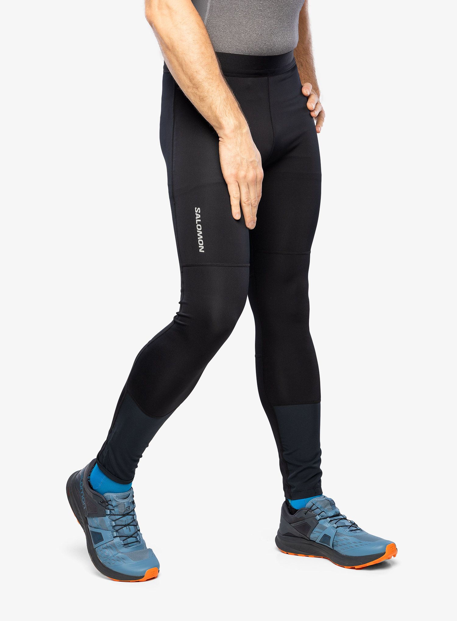 Moške pajkice za tek Salomon Cross Run Tight - deep black