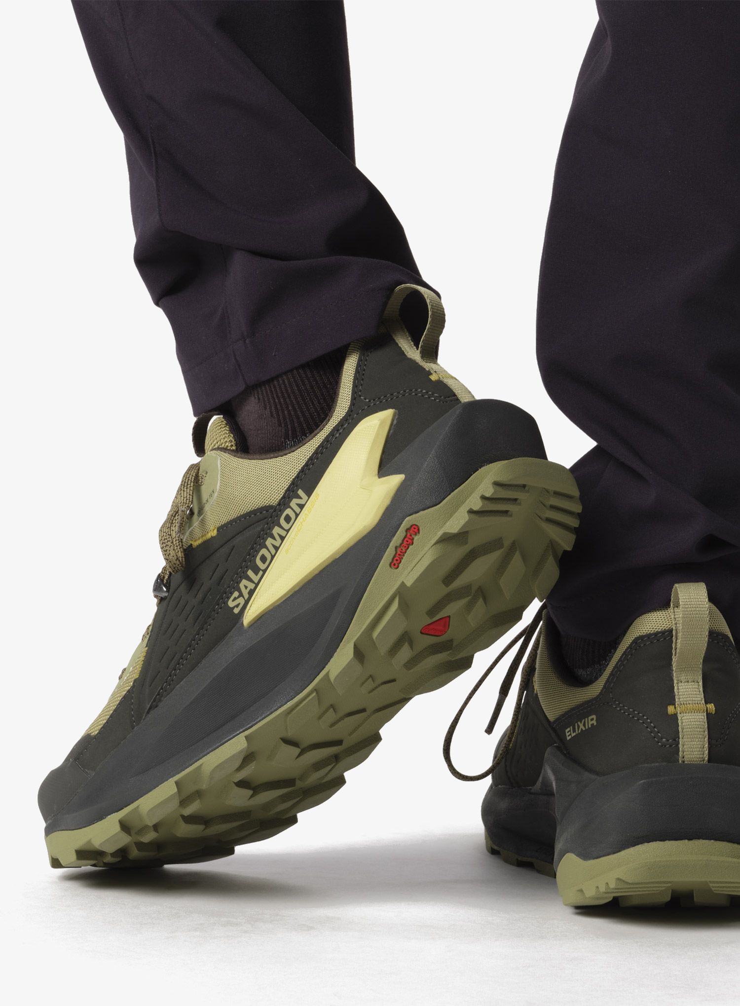 Pohodniški čevlji Salomon Elixir GTX - black/herb/moss