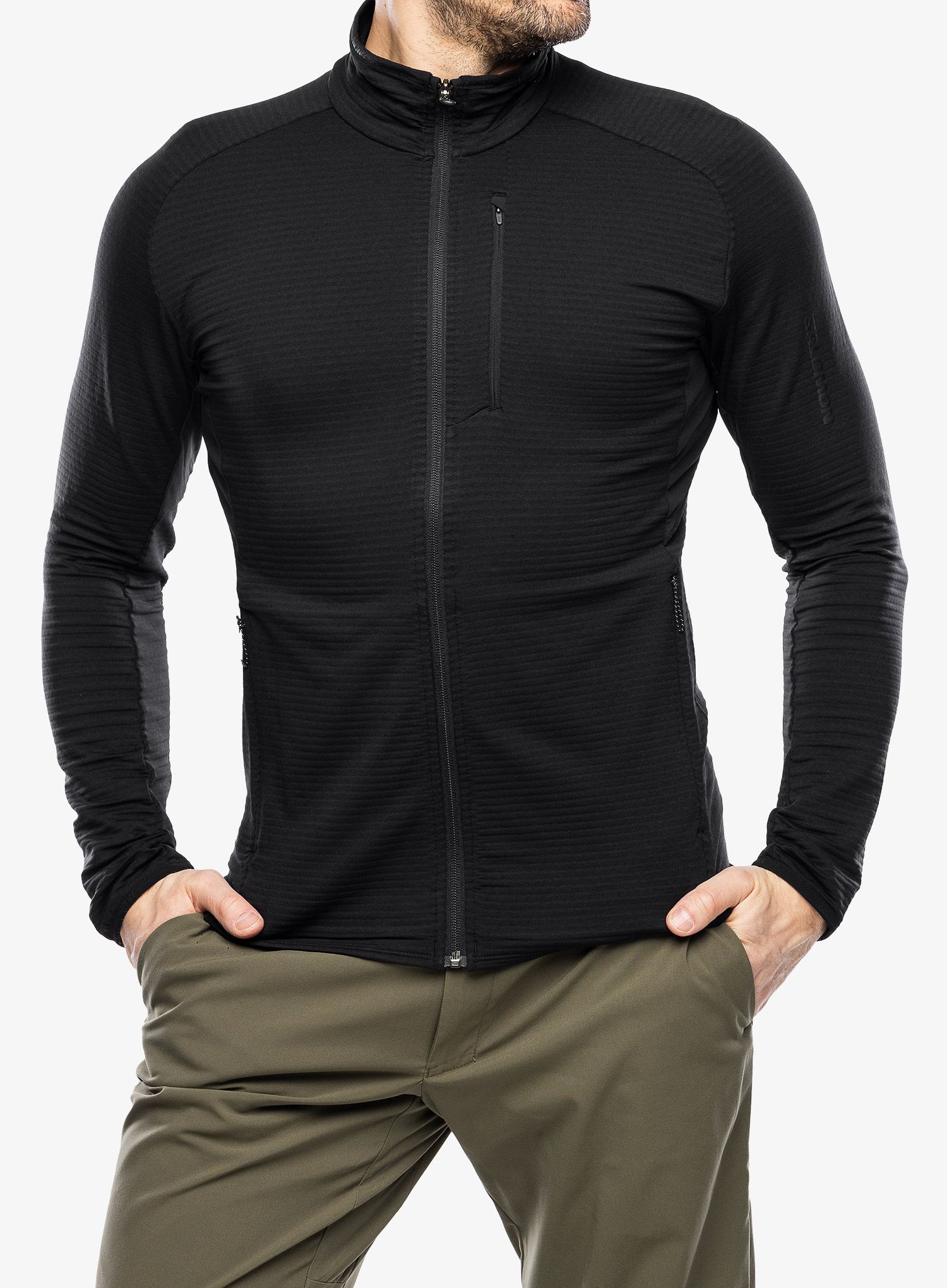 Jopica na zadrgo Salomon Essential Ltwarm FZ - deep black