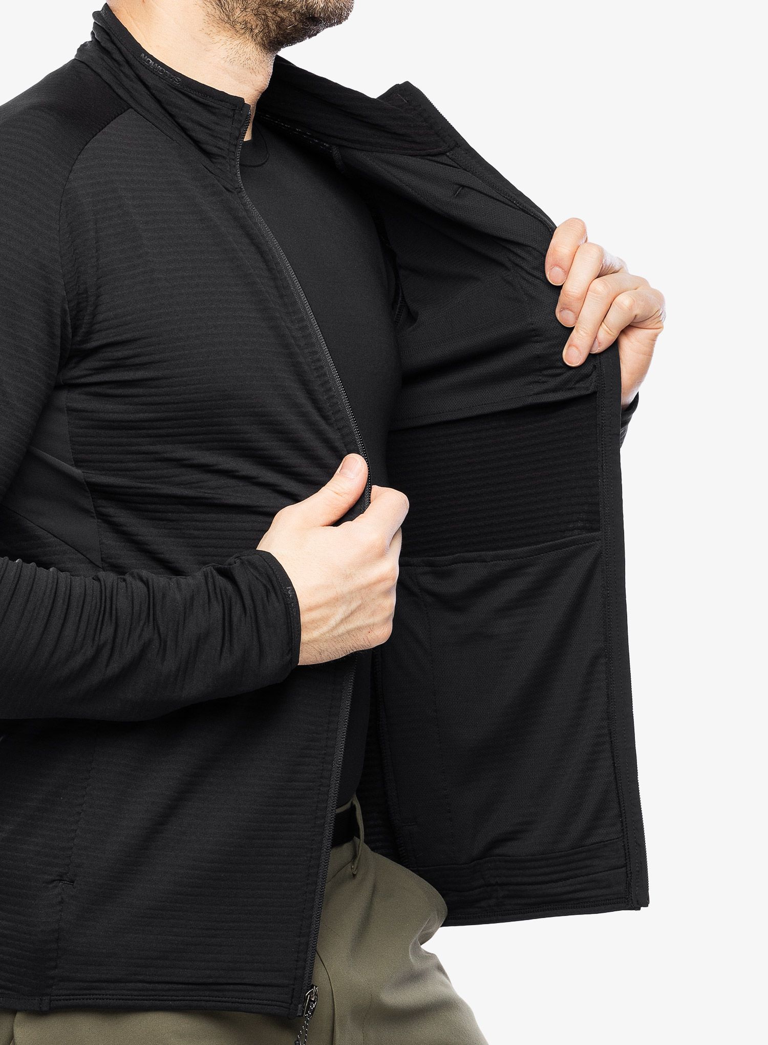 Jopica na zadrgo Salomon Essential Ltwarm FZ - deep black